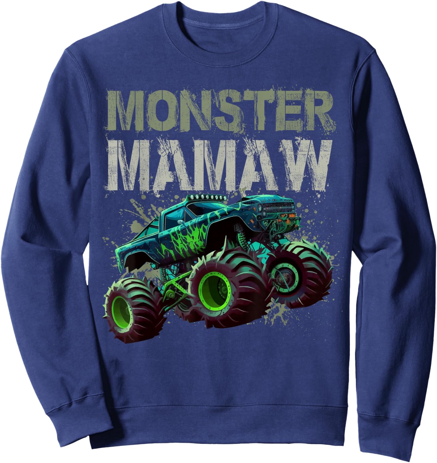 Monster Truck Mamaw Family Matching Monster Truck Lovers Sweatshirt - Sweatshirt | Navy