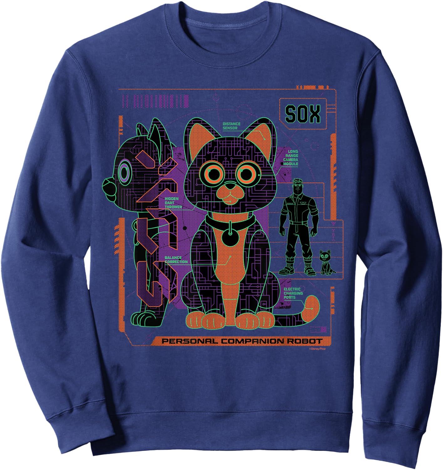 Disney Pixar Lightyear Sox Personal Companion Robot Sweatshirt - Sweatshirt | Navy