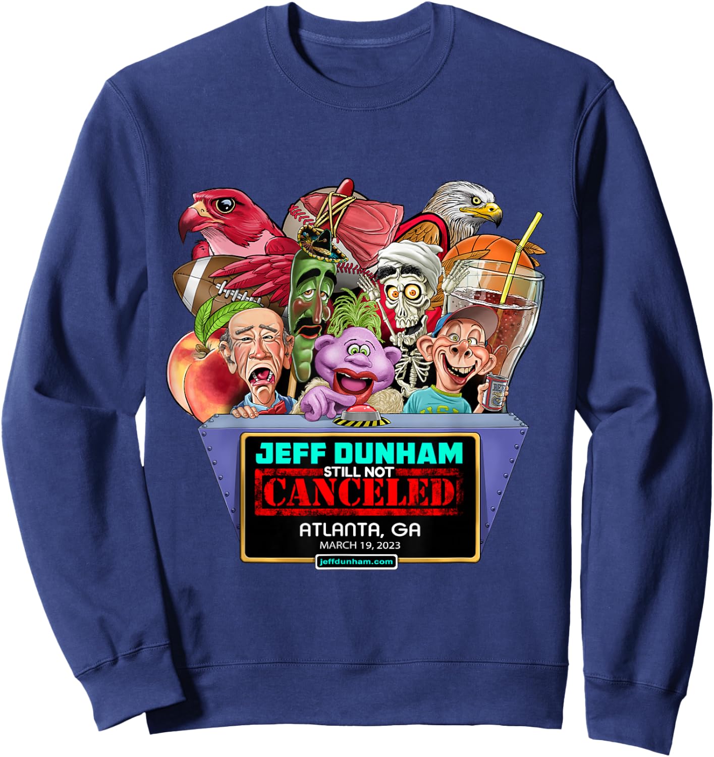Jeff Dunham Atlanta, GA (2023) Sweatshirt - Sweatshirt | Navy