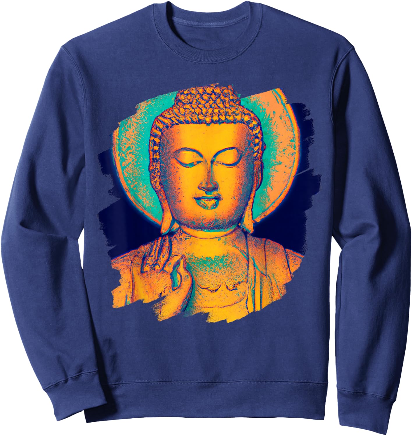 Zen Buddha Mandala Spiritual Asian Style Meditation Peace Sweatshirt - Sweatshirt | Navy