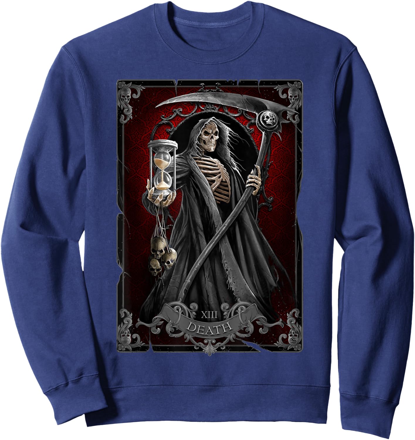 Spiral Original - Death Tarot - Gothic Reaper Sweatshirt - Sweatshirt | Navy