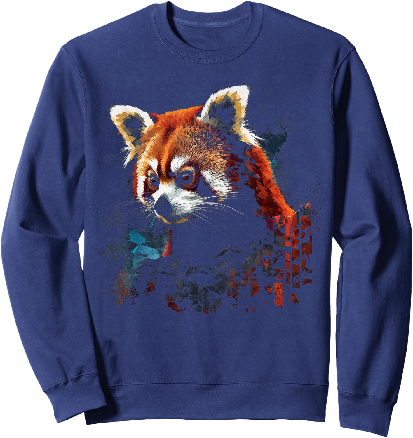 Red Panda Lover Artwork | Animal Motif Red Panda Sweatshirt - Sweatshirt | Navy