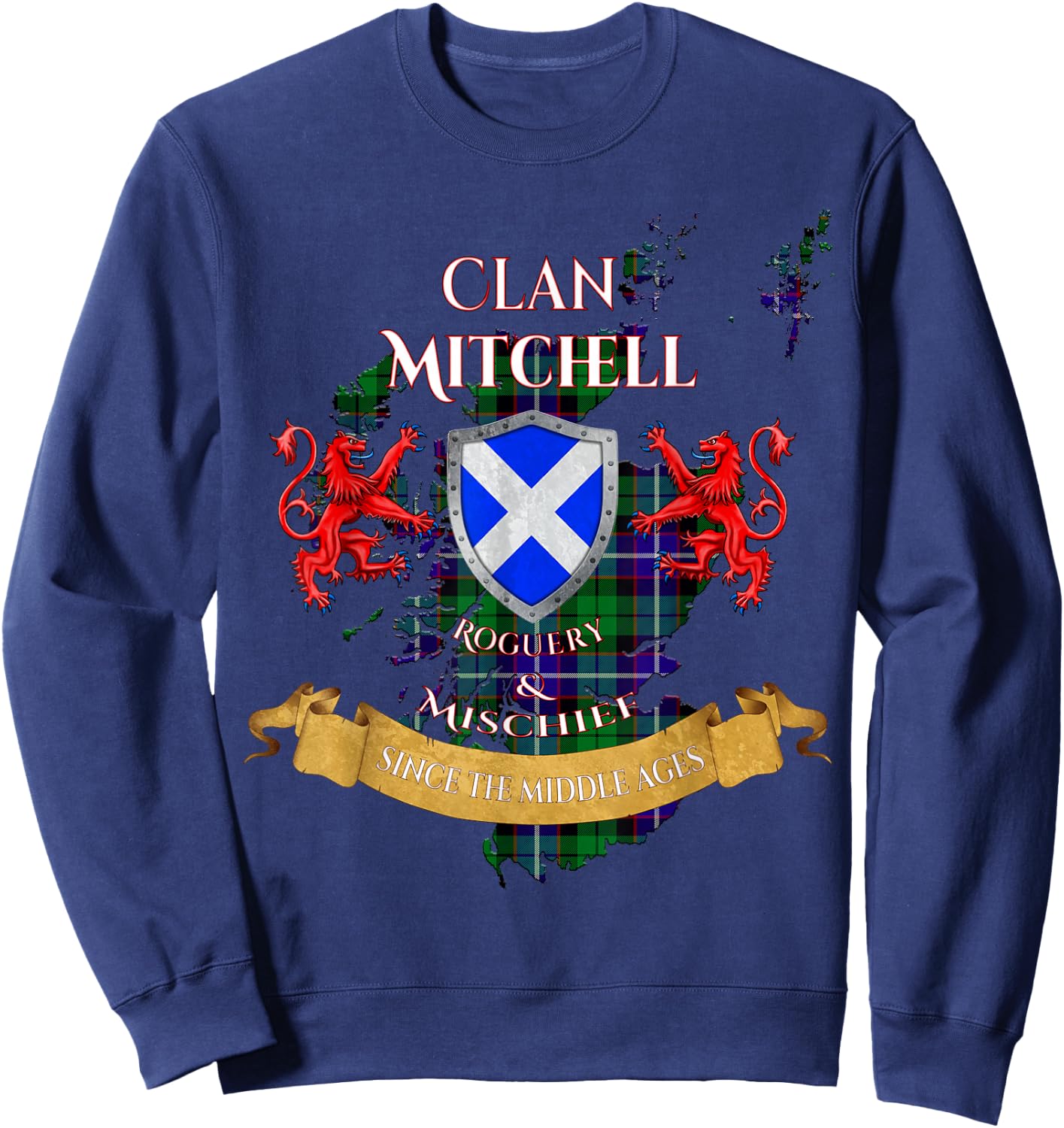 Mitchell Scottish Family Clan Middle Ages Mischief Sweatshirt - Sweatshirt | Navy