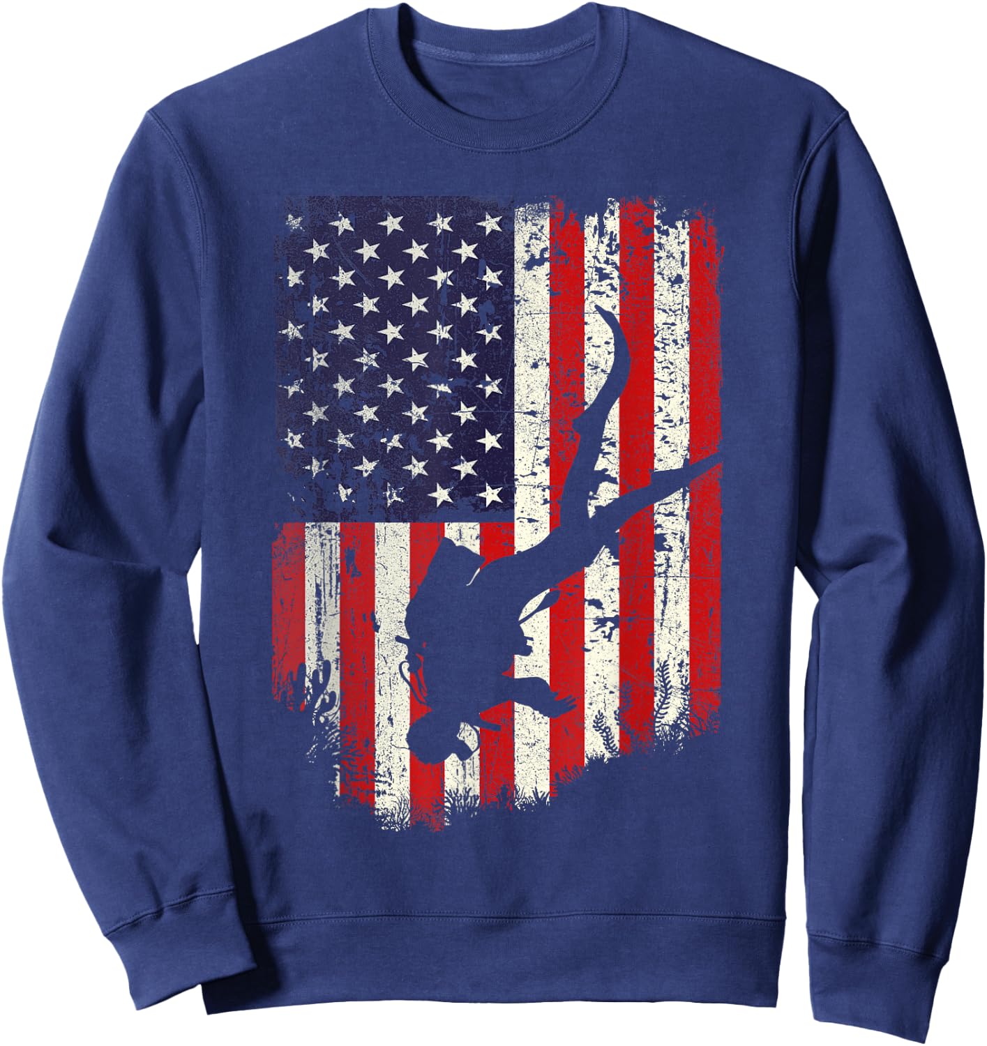 Scuba Diver - Scuba Diving American Flag Sweatshirt - Sweatshirt | Navy