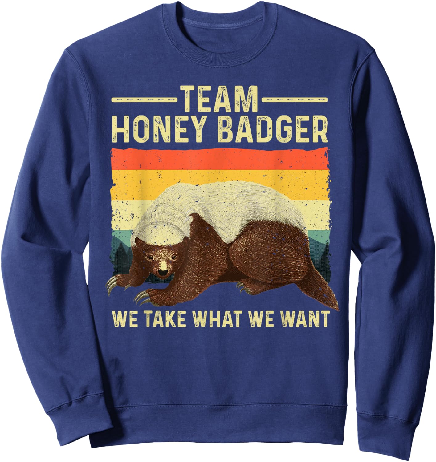 Cute Honey Badger Art Women Ratel Honey Badger Lover Sweatshirt - Sweatshirt | Navy