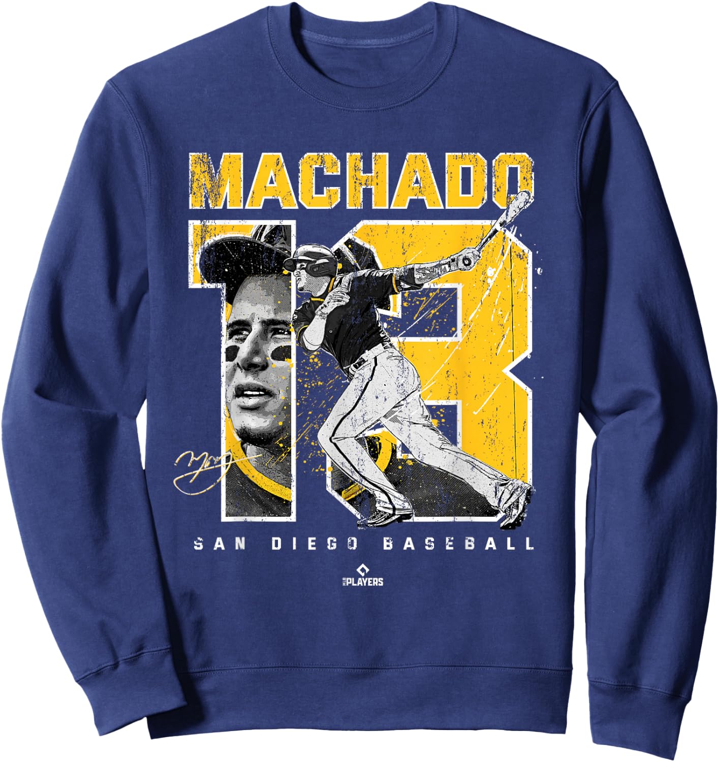 Number and Portrait Manny Machado San Diego MLBPA Small Sweatshirt - Sweatshirt | Navy