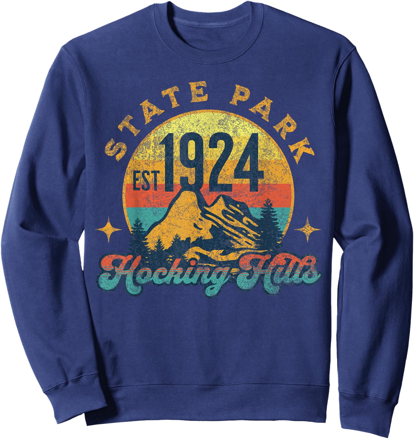 Hocking Hills Ohio Nature Mountains Hiking Outdoors Vintage Sweatshirt - Sweatshirt | Navy