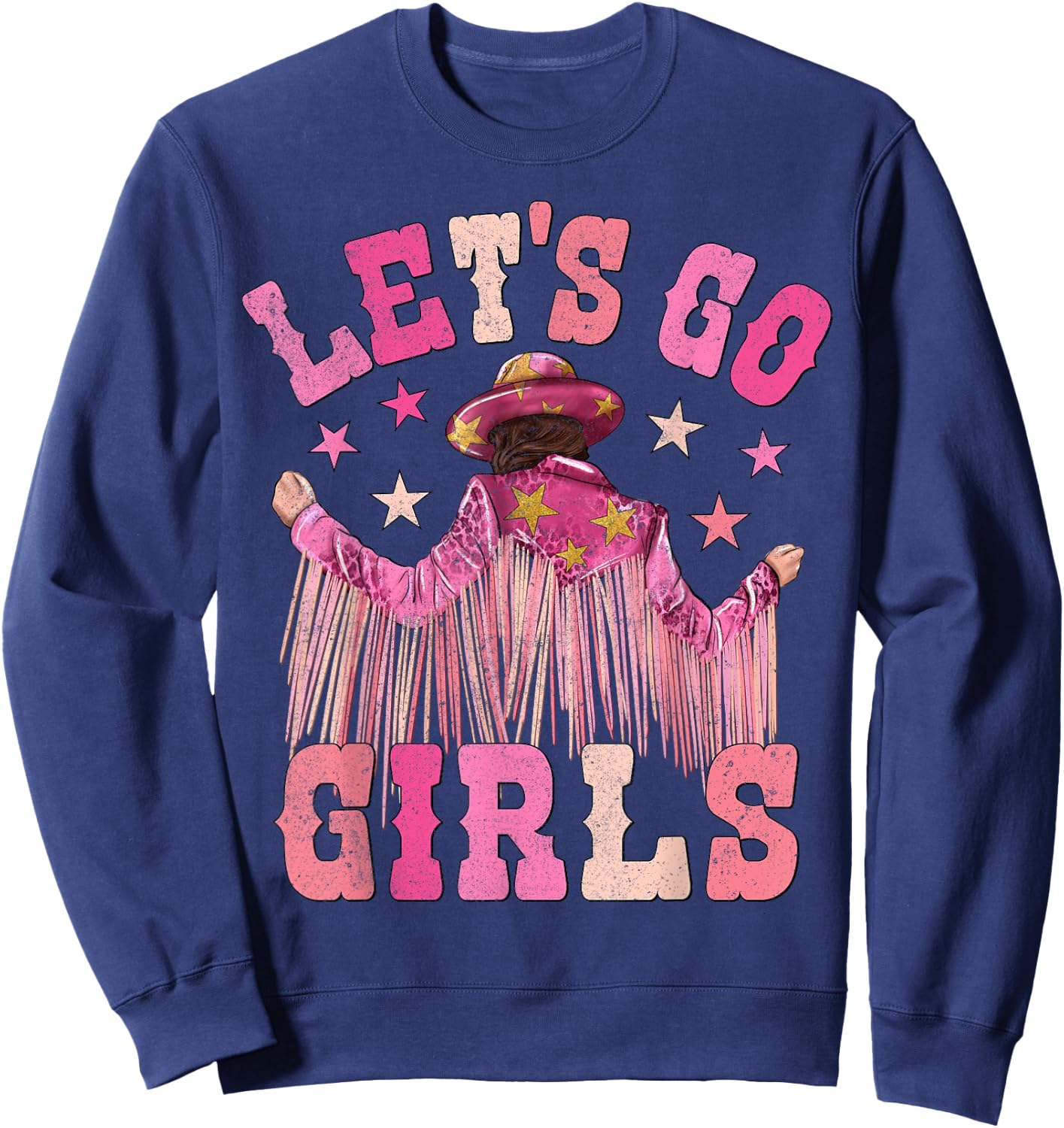 Let's Go Girls Western Country Cowgirl Bachelorette Matching Sweatshirt - Sweatshirt | Navy
