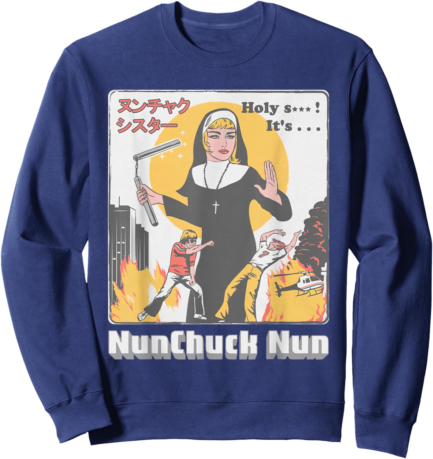 Nunchuck Nun Kungfu Sweatshirt - Sweatshirt | Navy