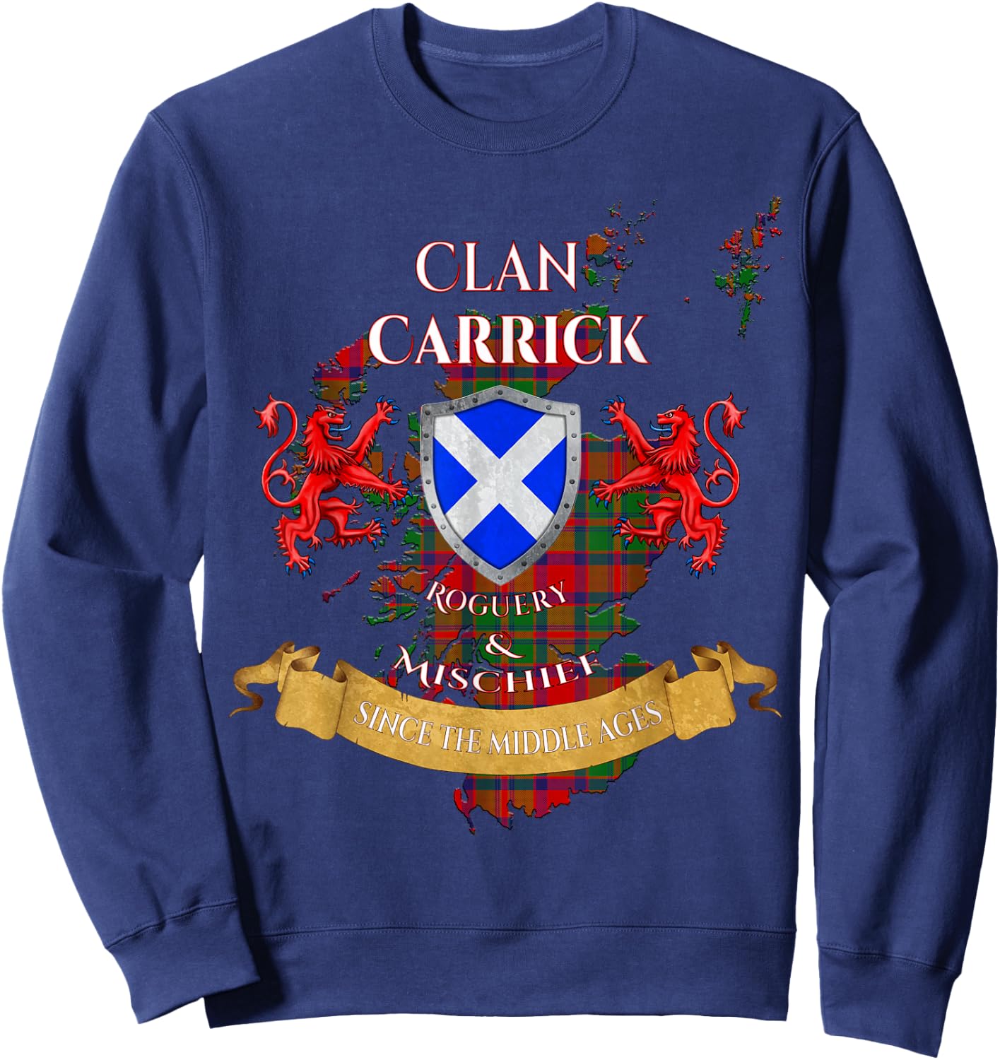 Carrick Scottish Family Clan Middle Ages Mischief Sweatshirt - Sweatshirt | Navy
