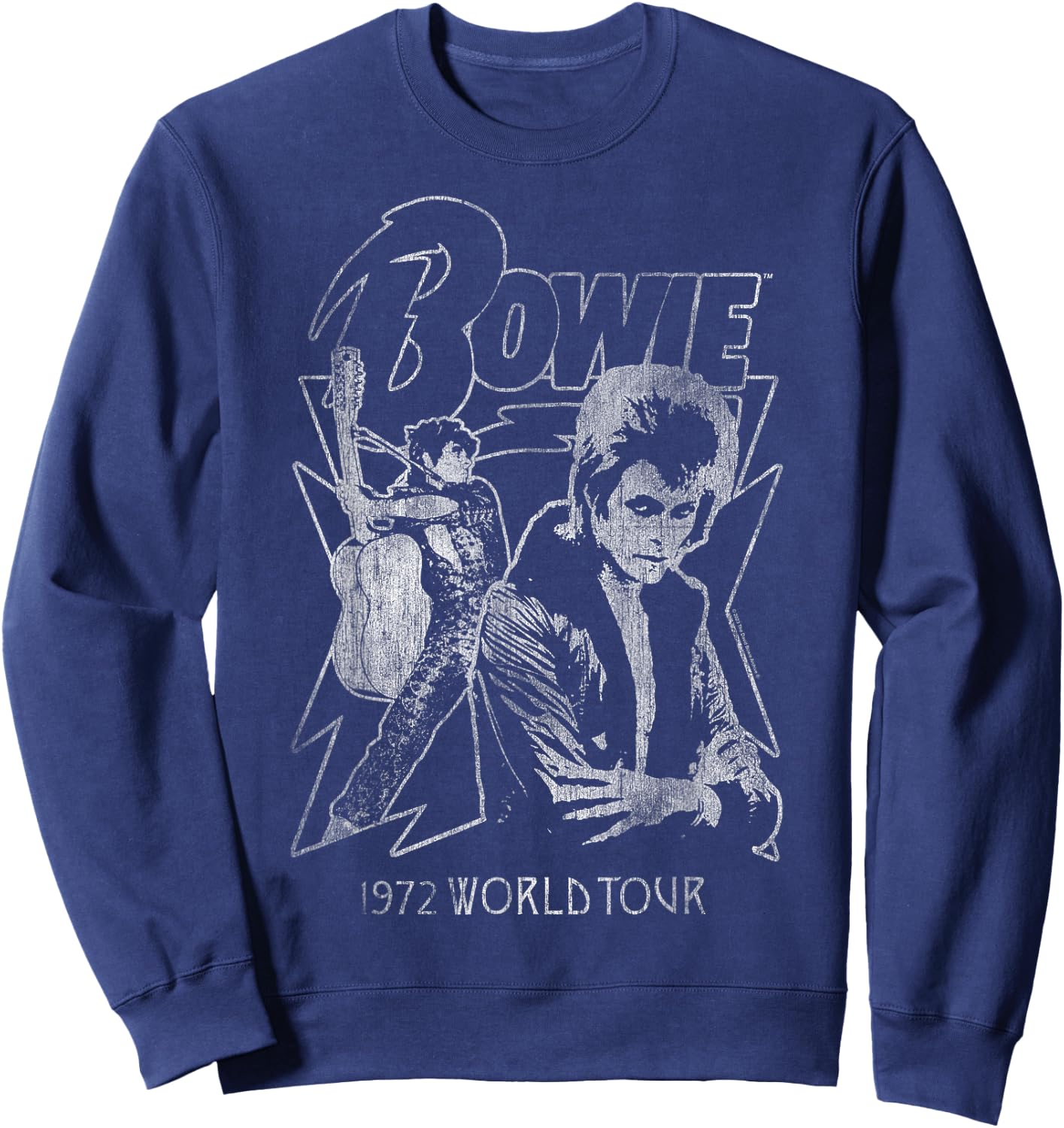 David Bowie Music Rock Mono 1972 World Tour Sweatshirt - Sweatshirt | Navy