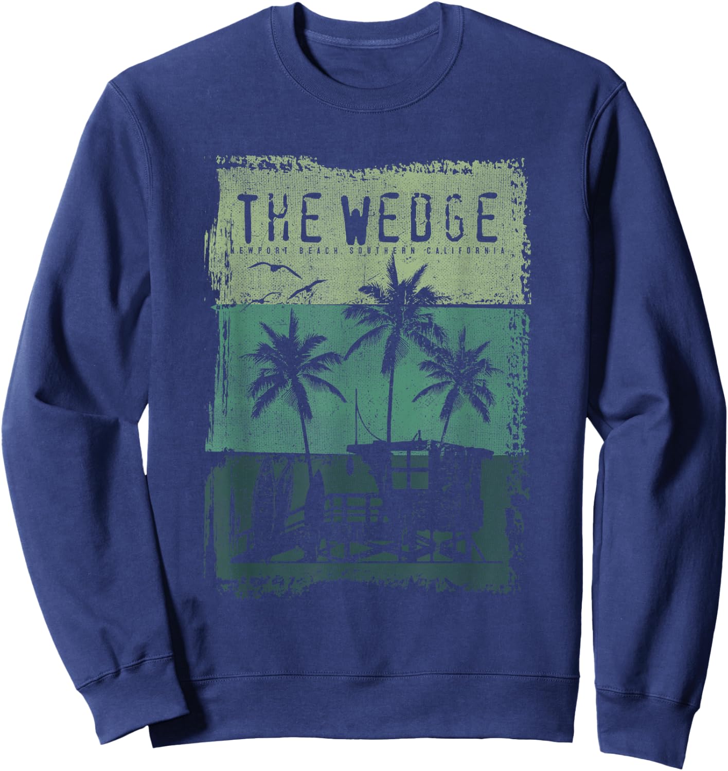 The Wedge Newport Beach California Best Surf Spot Sweatshirt - Sweatshirt | Navy