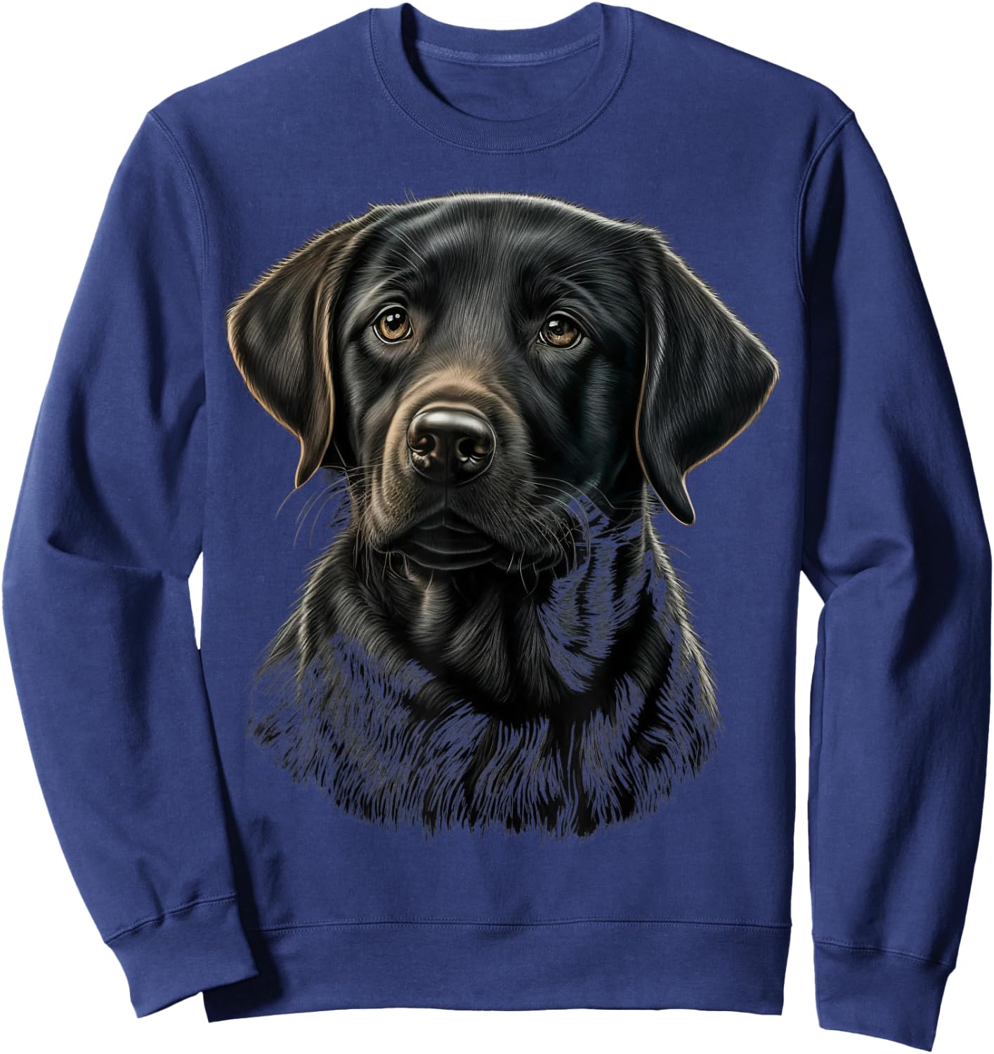 Cute black Labrador Dog on black Labrador Retriever Lover Sweatshirt - Sweatshirt | Navy