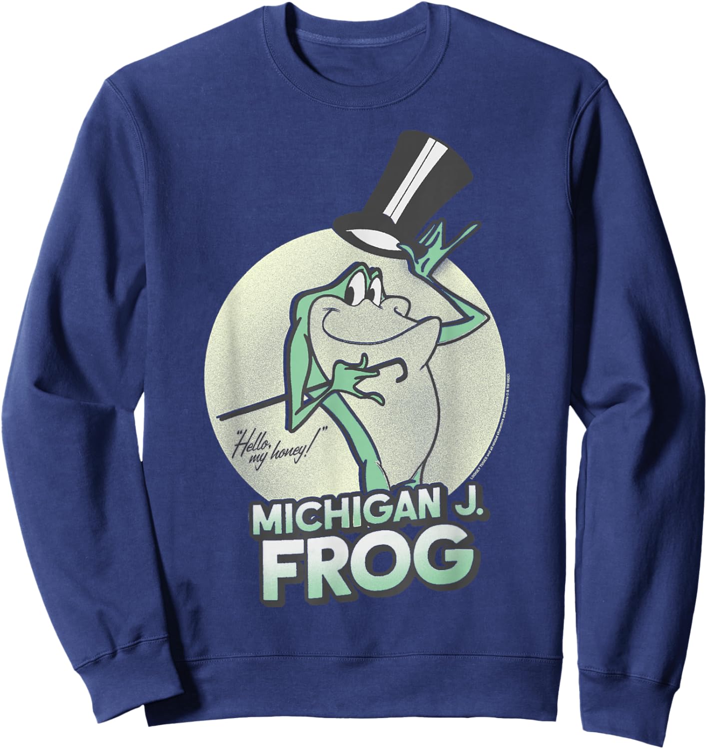 Looney Tunes Michigan J. Frog Classic Cartoon Iconic Logo Sweatshirt - Sweatshirt | Navy