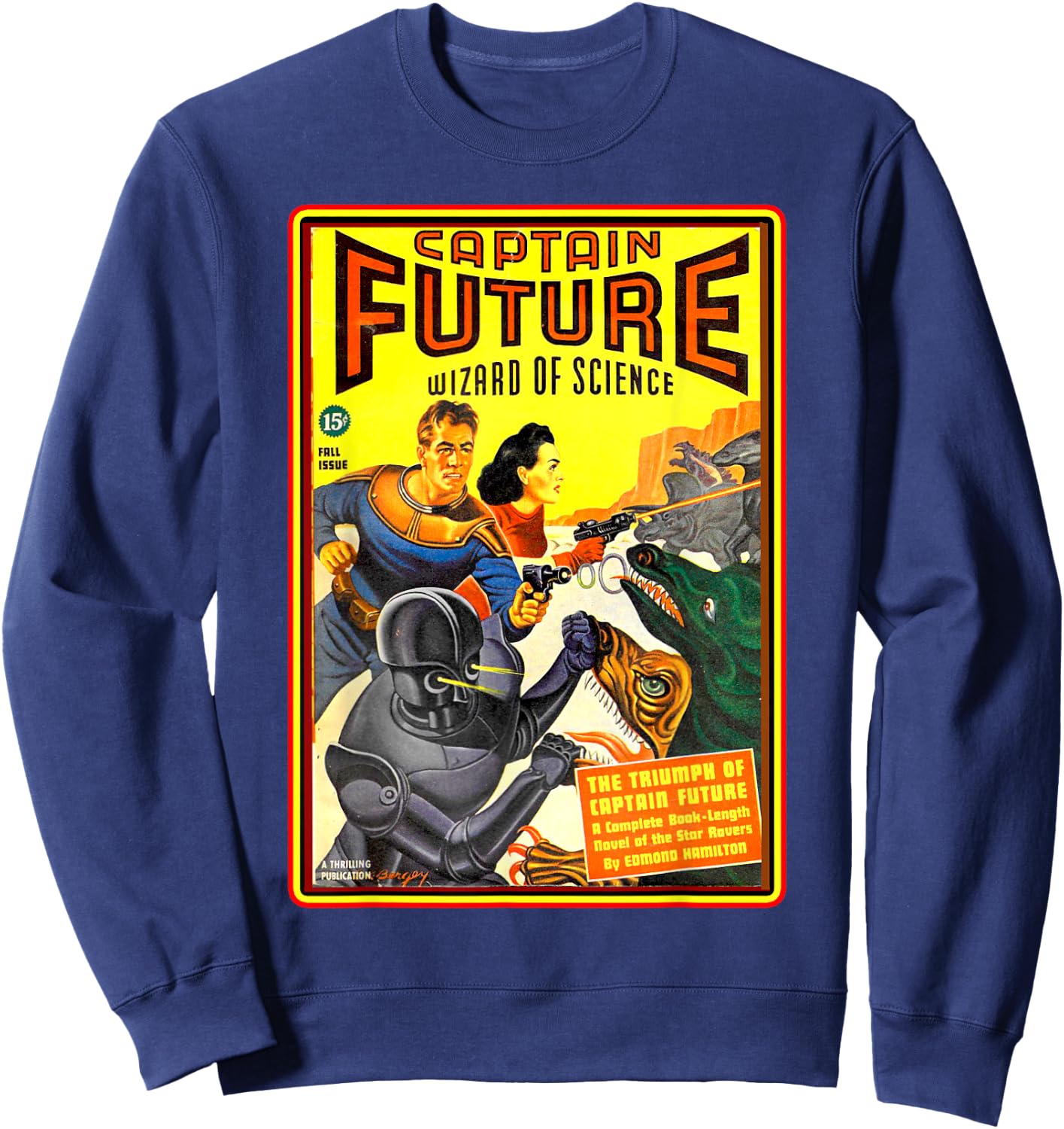Retro Vintage Captain Future Comic Magazine Sweatshirt - Sweatshirt | Navy