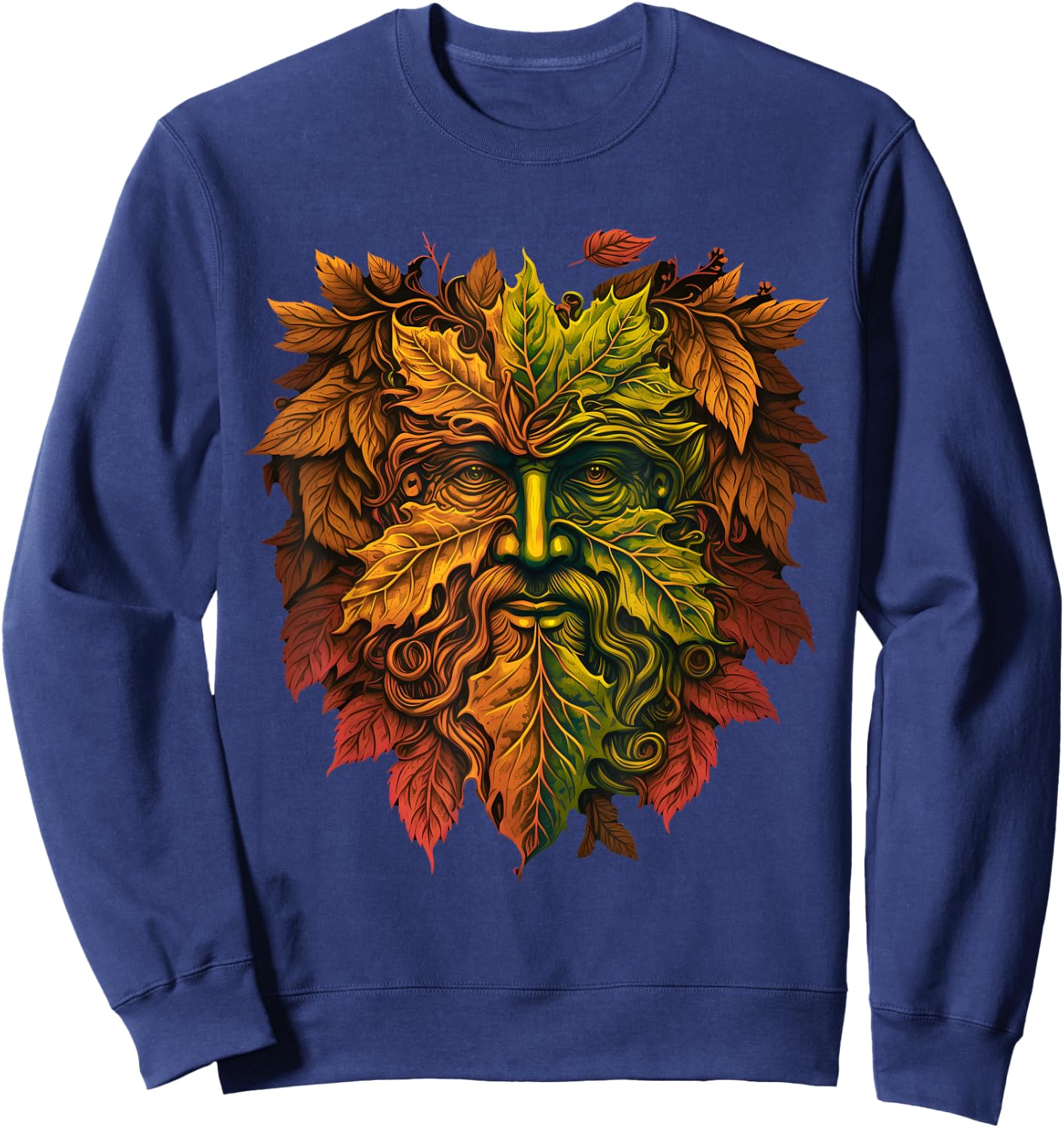 Traditional Pagan Celtic Greenman Sweatshirt - Sweatshirt | Navy