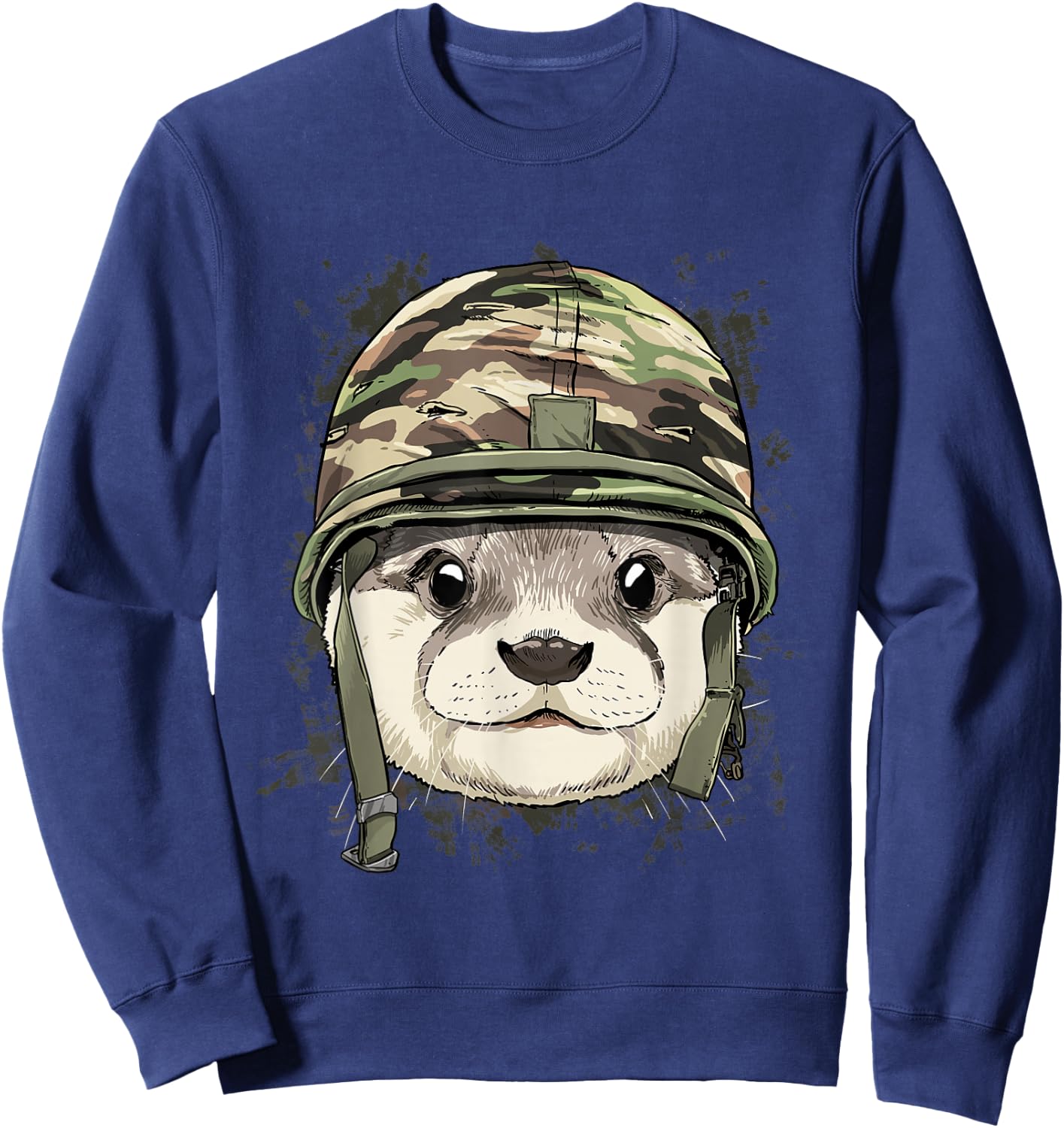 Otter Soldier Veteran Army Otter Aquatic Animal Lover Sweatshirt - Sweatshirt | Navy