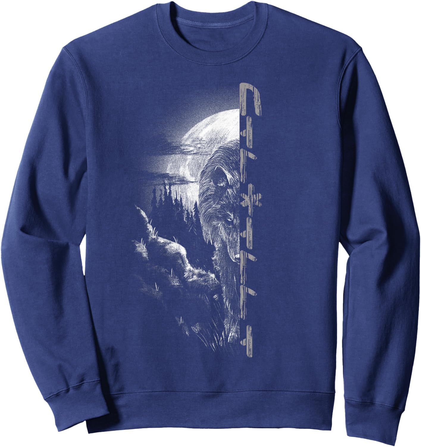 Wolf Fenris Wolf Fenrir Viking Valhalla Runes Germanic Sweatshirt - Sweatshirt | Navy