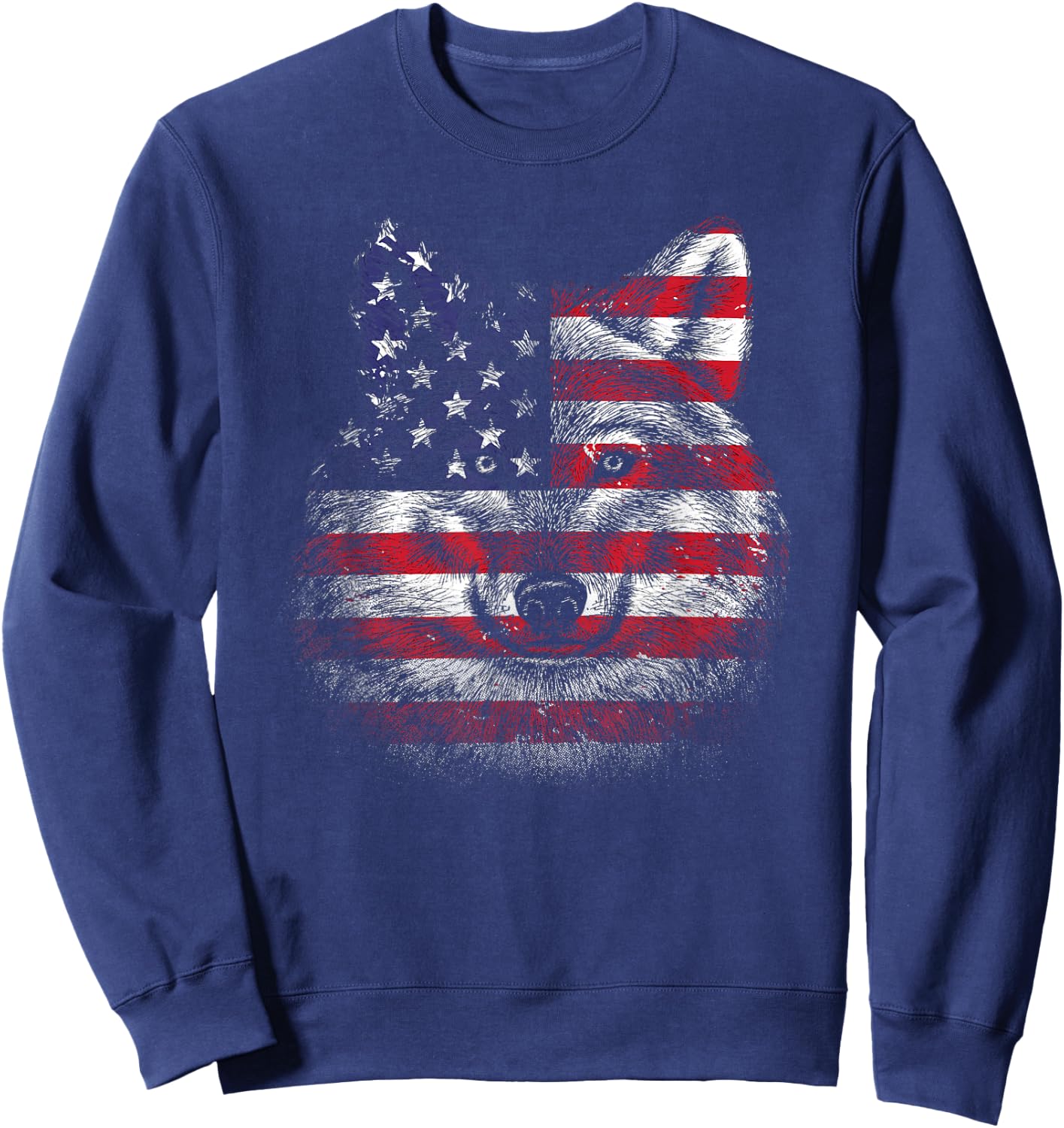 Cute Wolf Art Women Wolf Predator Animal Lover Sweatshirt - Sweatshirt | Navy