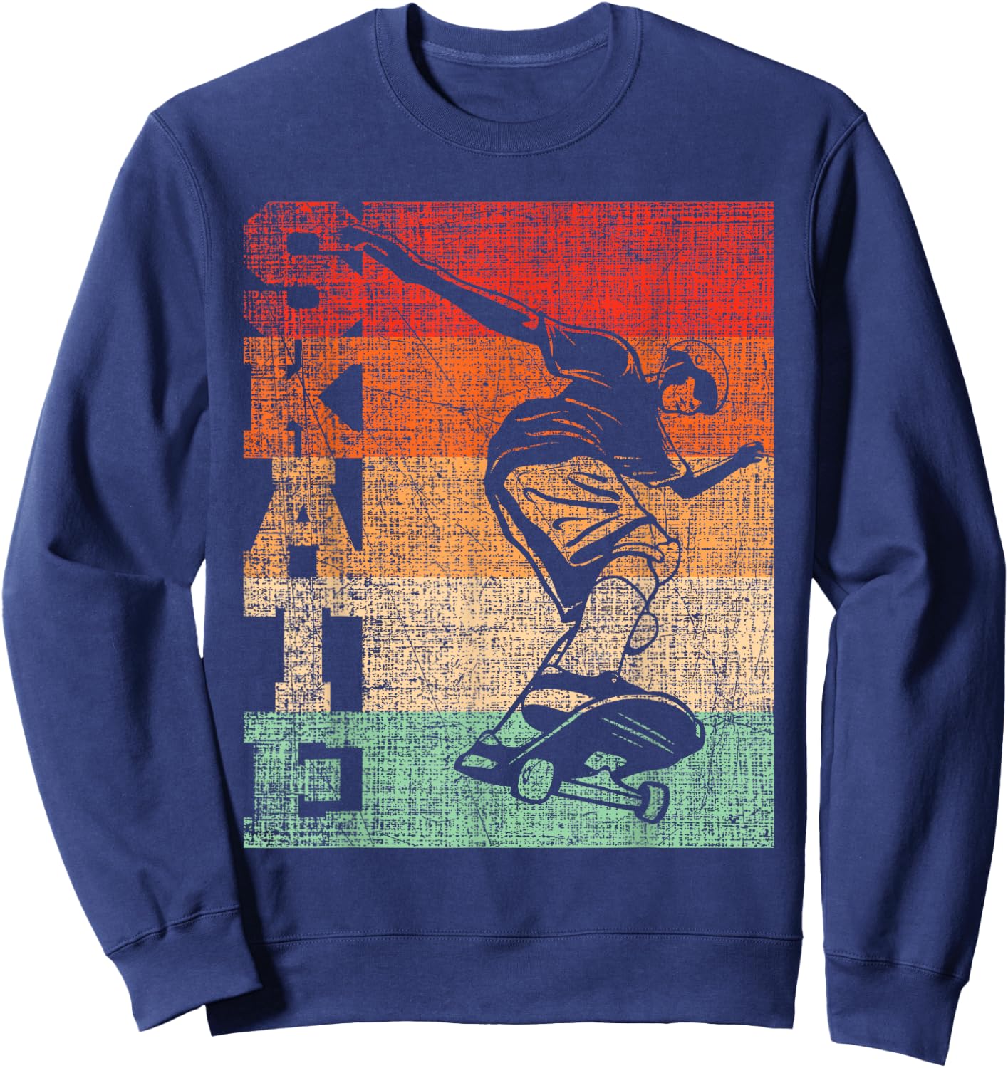 Retro Skate Skateboarder Skateboard Skateboarding Skater Sweatshirt - Sweatshirt | Navy