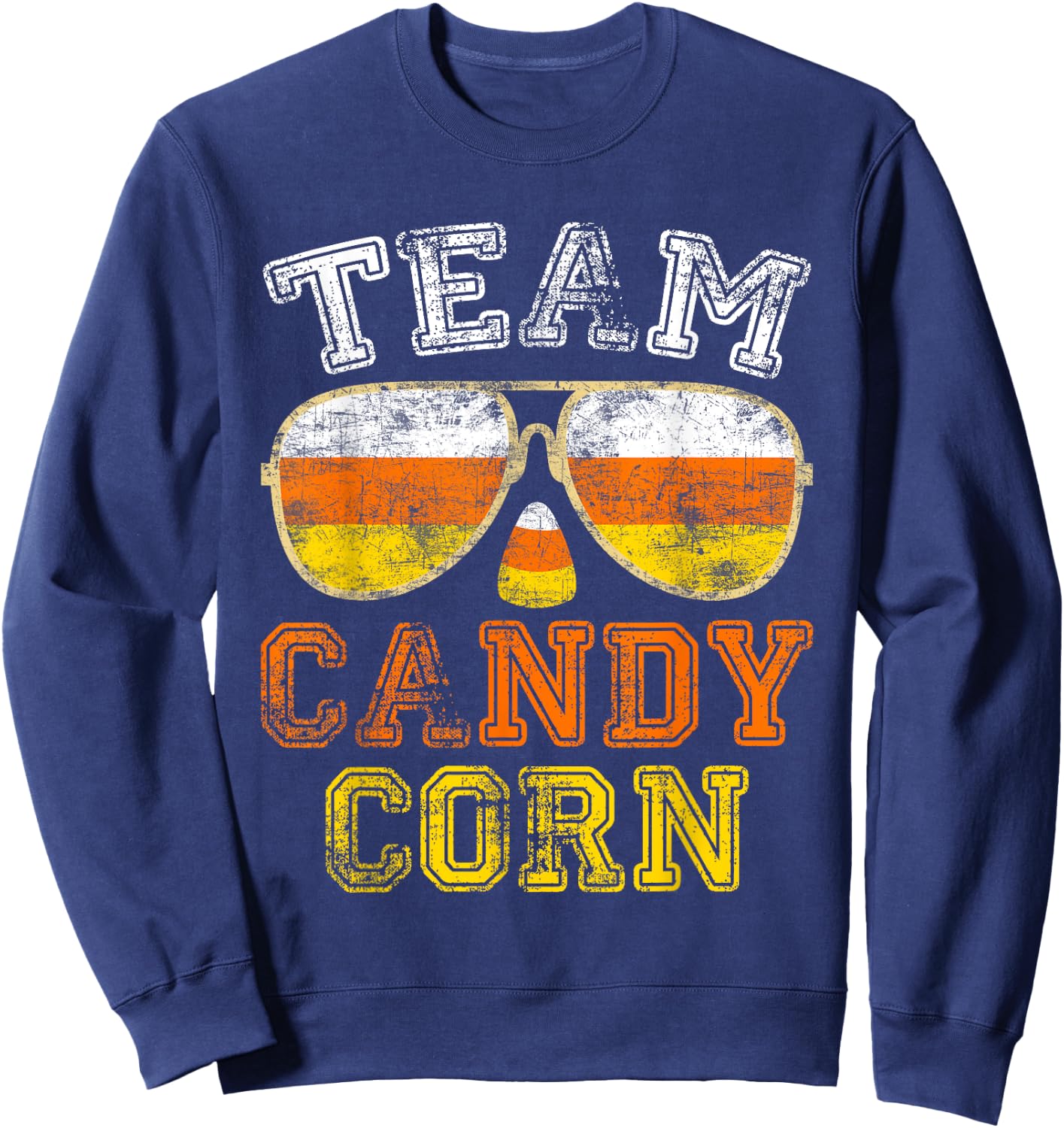 Team Candy Corn Funny Halloween Sweatshirt - Sweatshirt | Navy