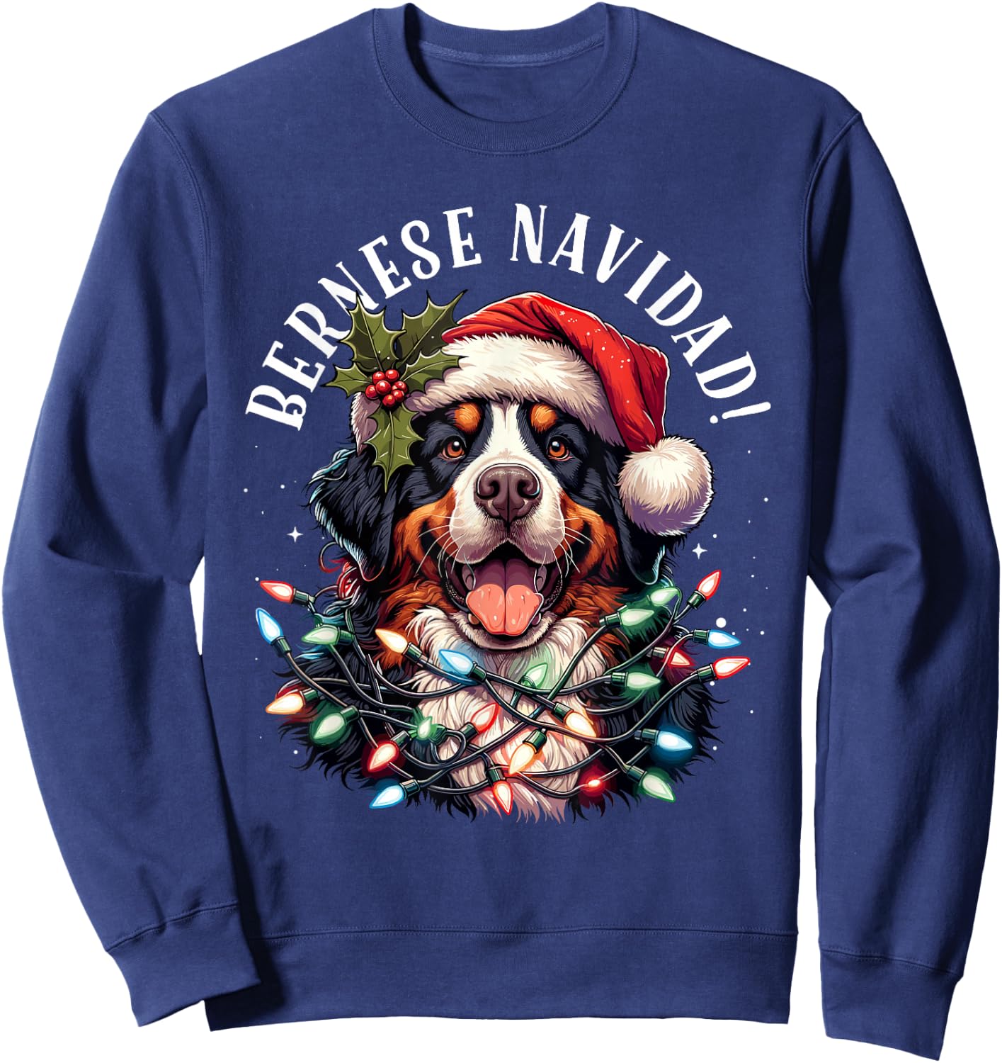 Bernese Mountain Dog Christmas Funny Bernese Navidad Berner Sweatshirt - Sweatshirt | Navy