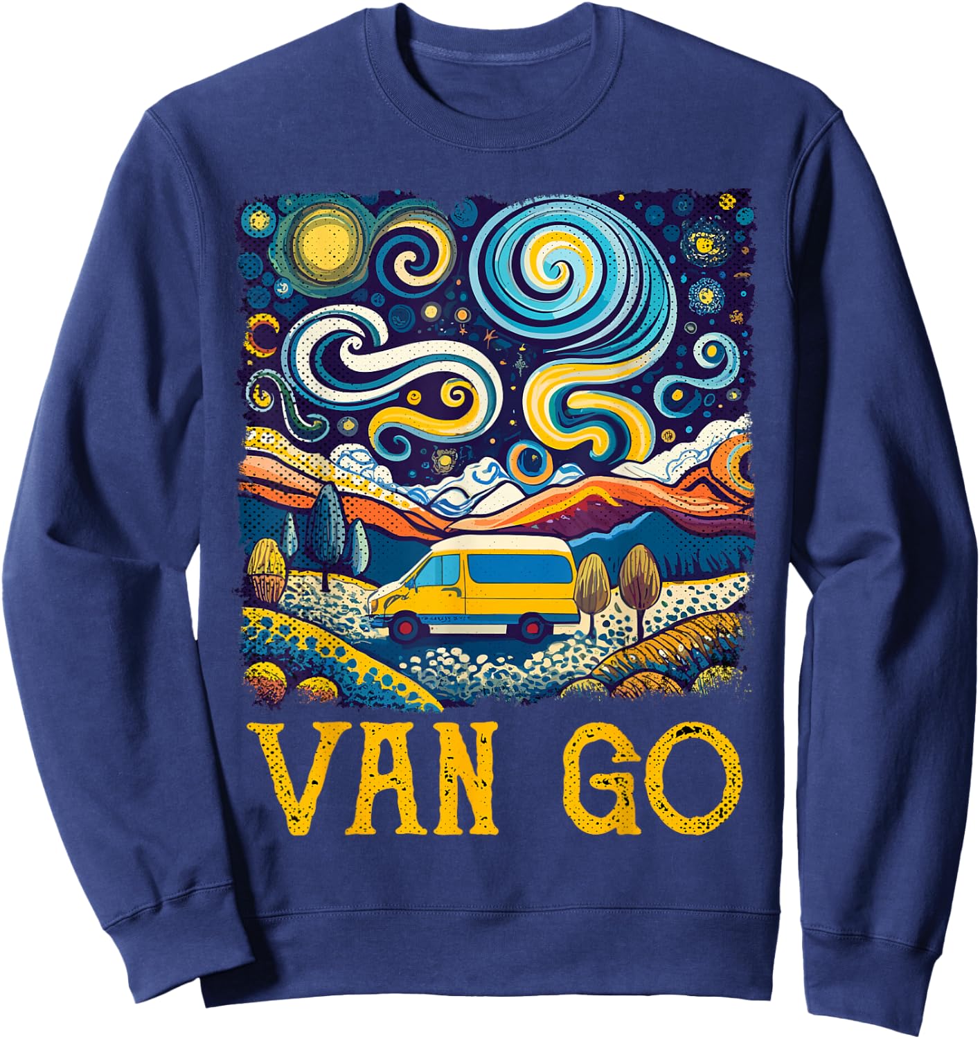 Retro Vintage Vanlife Accessories Funny Van Life Sweatshirt - Sweatshirt | Navy