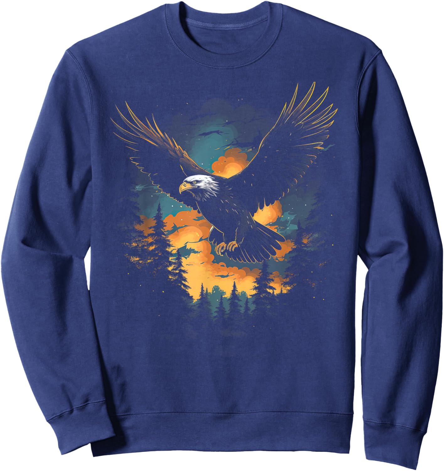 Eagle Forest Animal Wildlife Sweatshirt - Sweatshirt | Navy