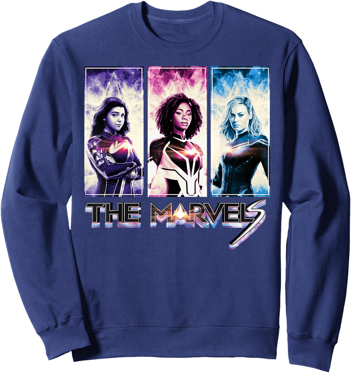 Marvel Studios The Marvels Ms. Marvel Photon Captain Marvel Sweatshirt - Sweatshirt | Navy