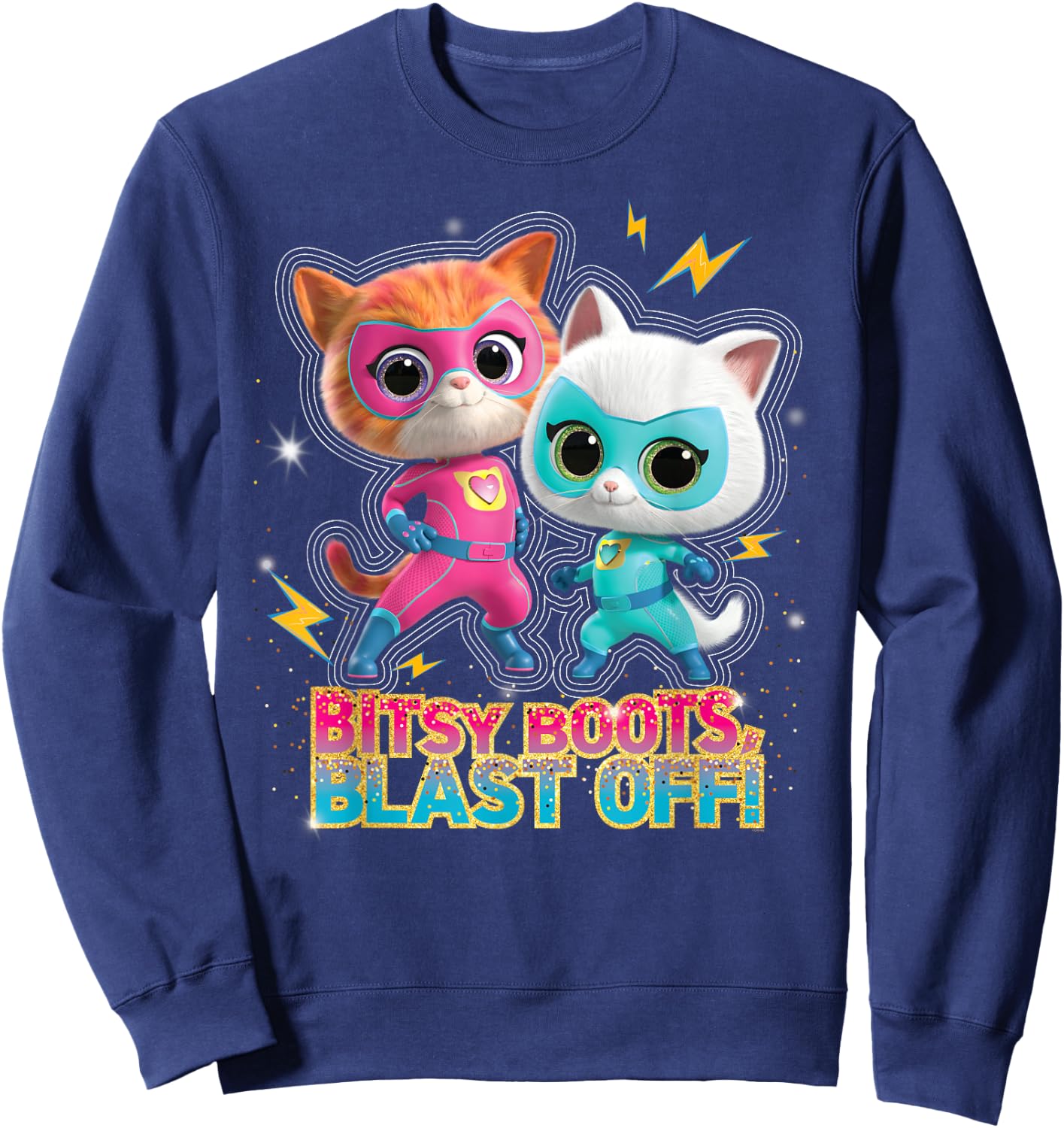 Disney Junior SuperKitties Ginny and Bitsy Boots Blast Off! Small Sweatshirt - Sweatshirt | Navy