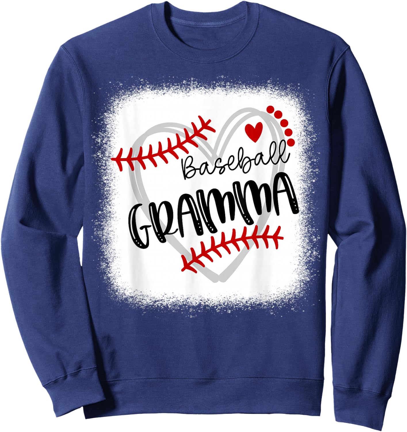 Personalized Baseball Heart Cute Gramma Women Baseball Sweatshirt - Sweatshirt | Navy