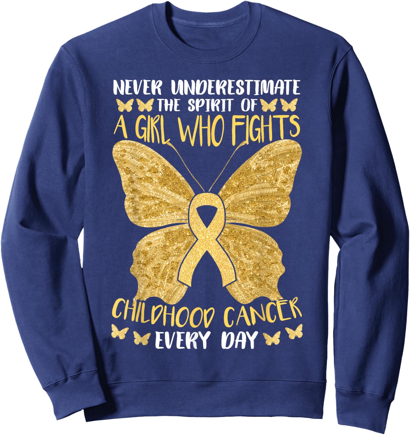 Childhood Cancer Girl Sweatshirt - Sweatshirt | Navy