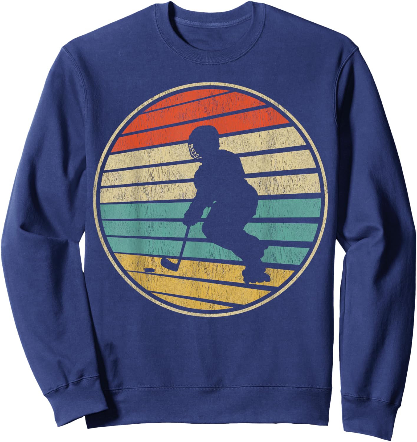 Roller Hockey Retro Vintage 70s 80s Rink Hockey Lovers Sweatshirt - Sweatshirt | Navy