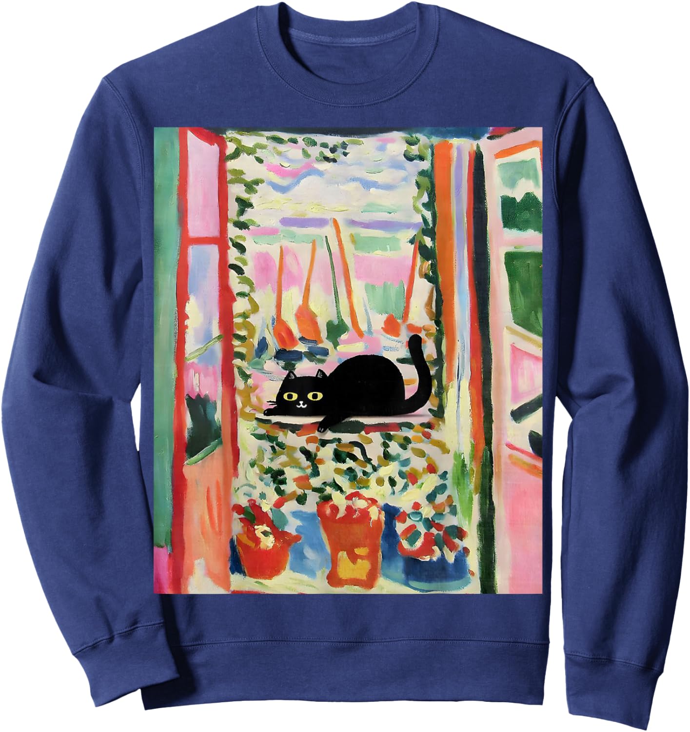 Matisse Open Window Cat Black cat Sweatshirt - Sweatshirt | Navy
