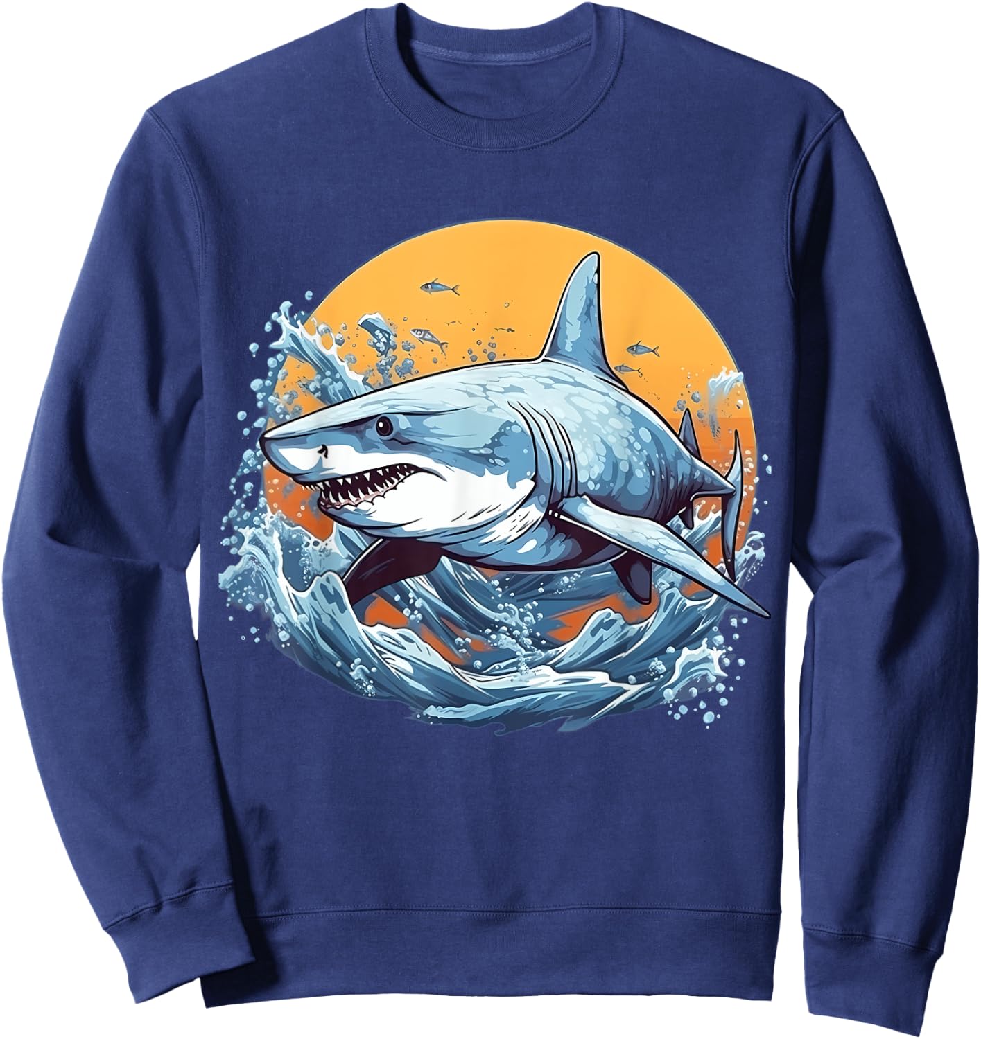 Retro Style Galapagos Shark Sweatshirt - Sweatshirt | Navy