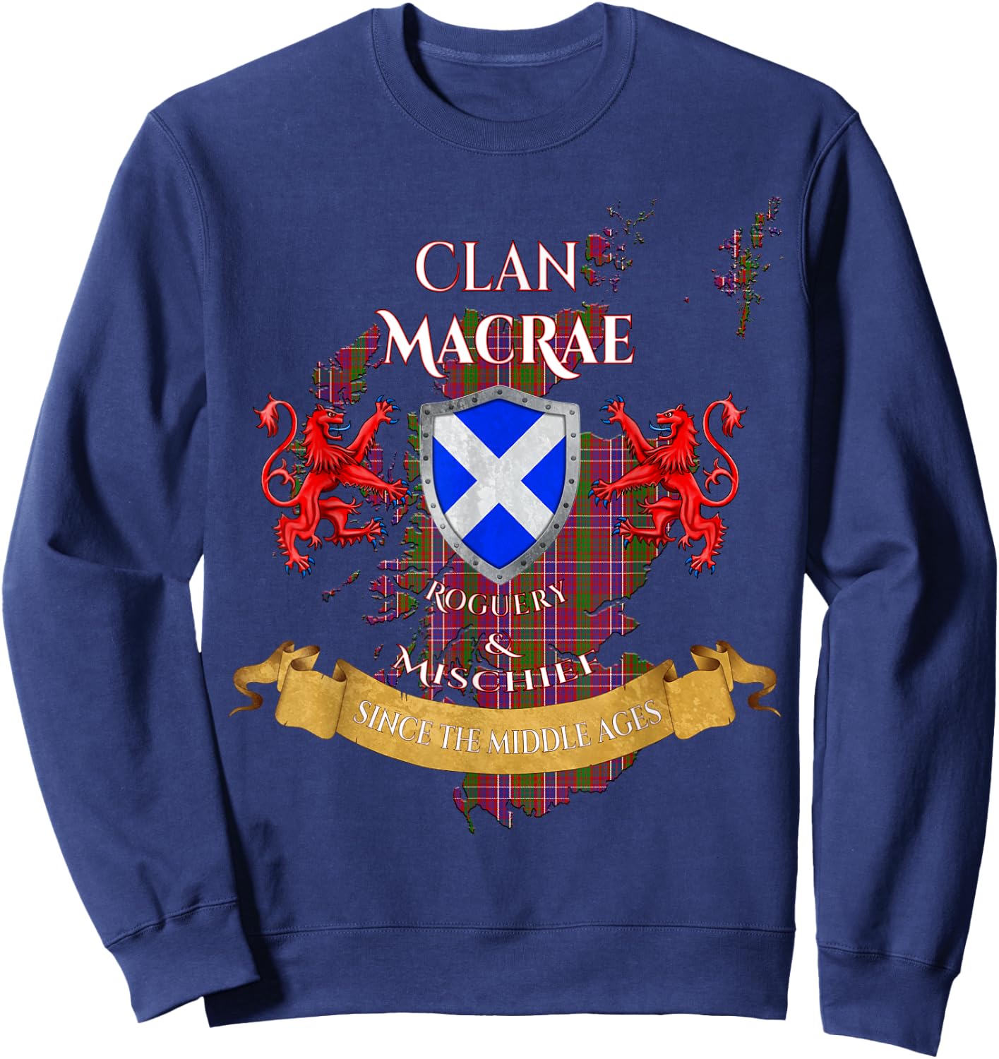MacRae Scottish Family Clan Middle Ages Mischief Sweatshirt - Sweatshirt | Navy