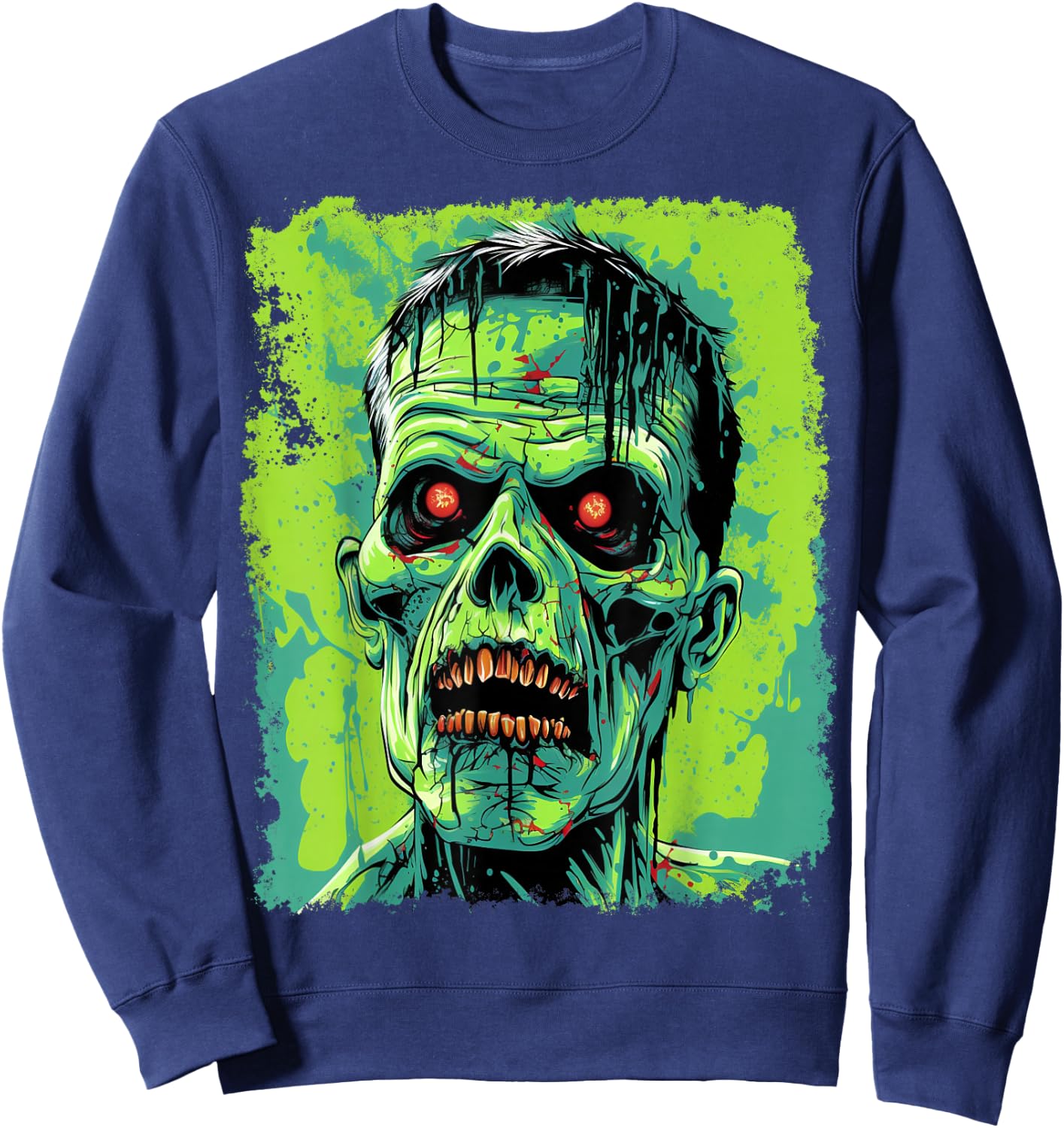 Green Zombie Undead Pop Art Sweatshirt - Sweatshirt | Navy