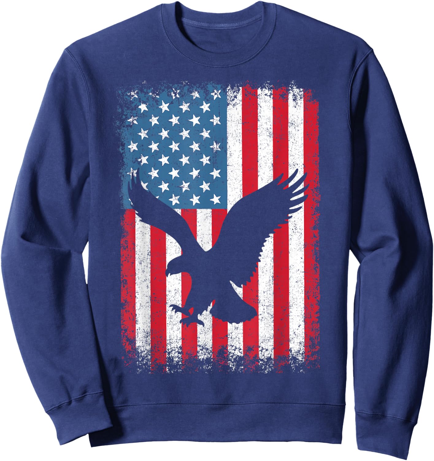 4th of July American Eagle Flag USA Independence Day Sweatshirt - Sweatshirt | Navy