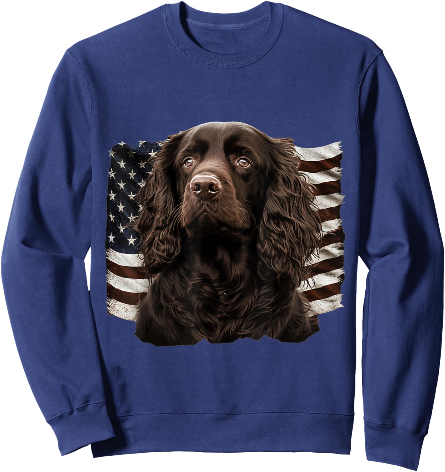 Boykin Spaniel 4th of July - Boykin Spaniel USA Sweatshirt - Sweatshirt | Navy