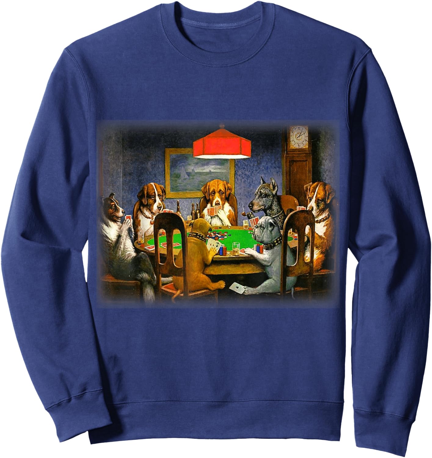 Dogs Playing Poker | A Friend in Need | Funny Dog Lover Art Sweatshirt - Sweatshirt | Navy