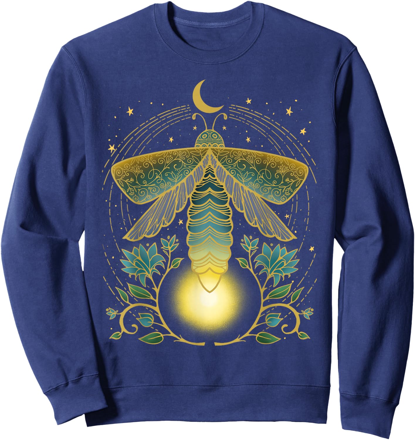 Firefly, Magical Lunar Mystical Design for Nature Lovers Sweatshirt - Sweatshirt | Navy