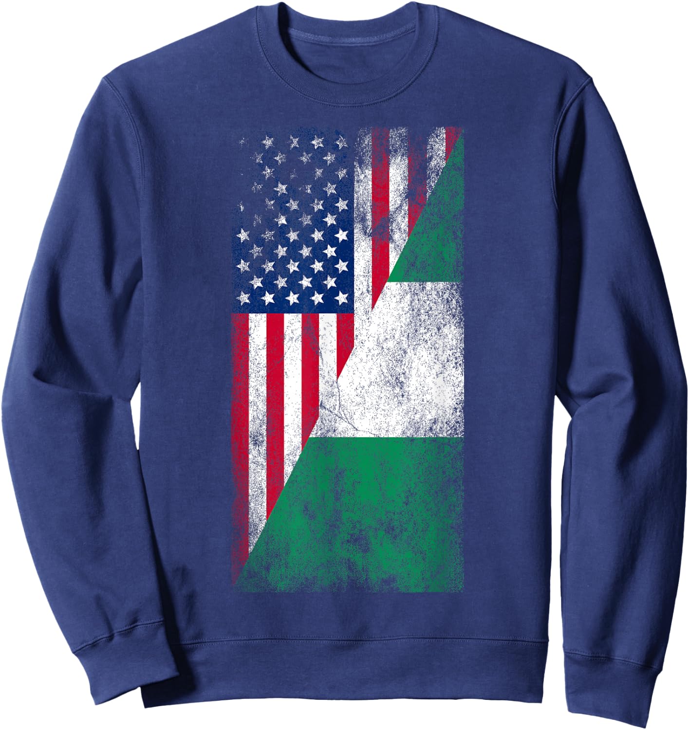 USA & Nigeria Flags - United States of America, Nigerian Sweatshirt - Sweatshirt | Navy