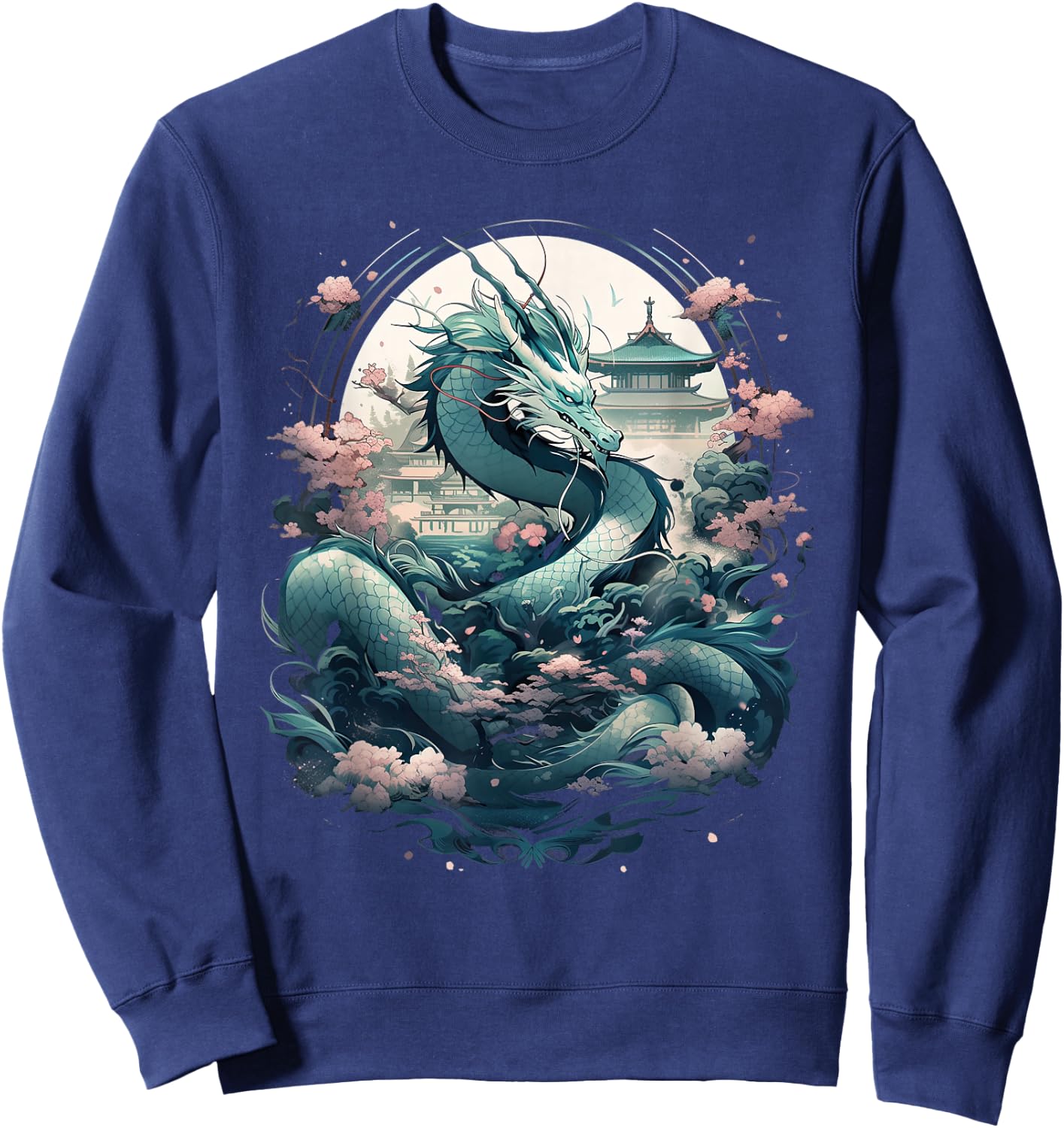 Japanese Aesthetic Dragon Japanese Art Japan Tattoo Sweatshirt - Sweatshirt | Navy