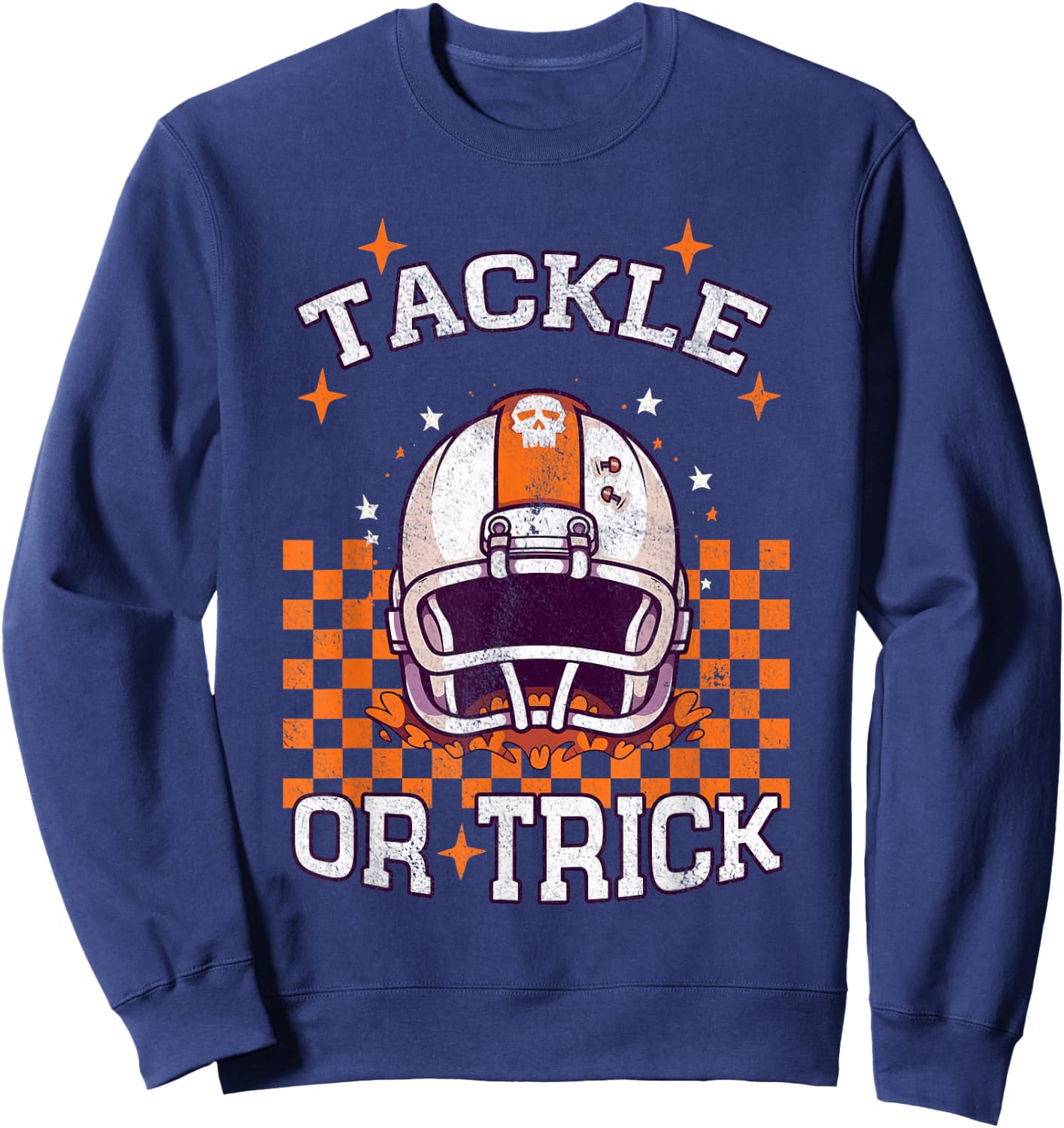 Tackle Football Halloween Spooky Sports Boys Kid Sweatshirt - Sweatshirt | Navy