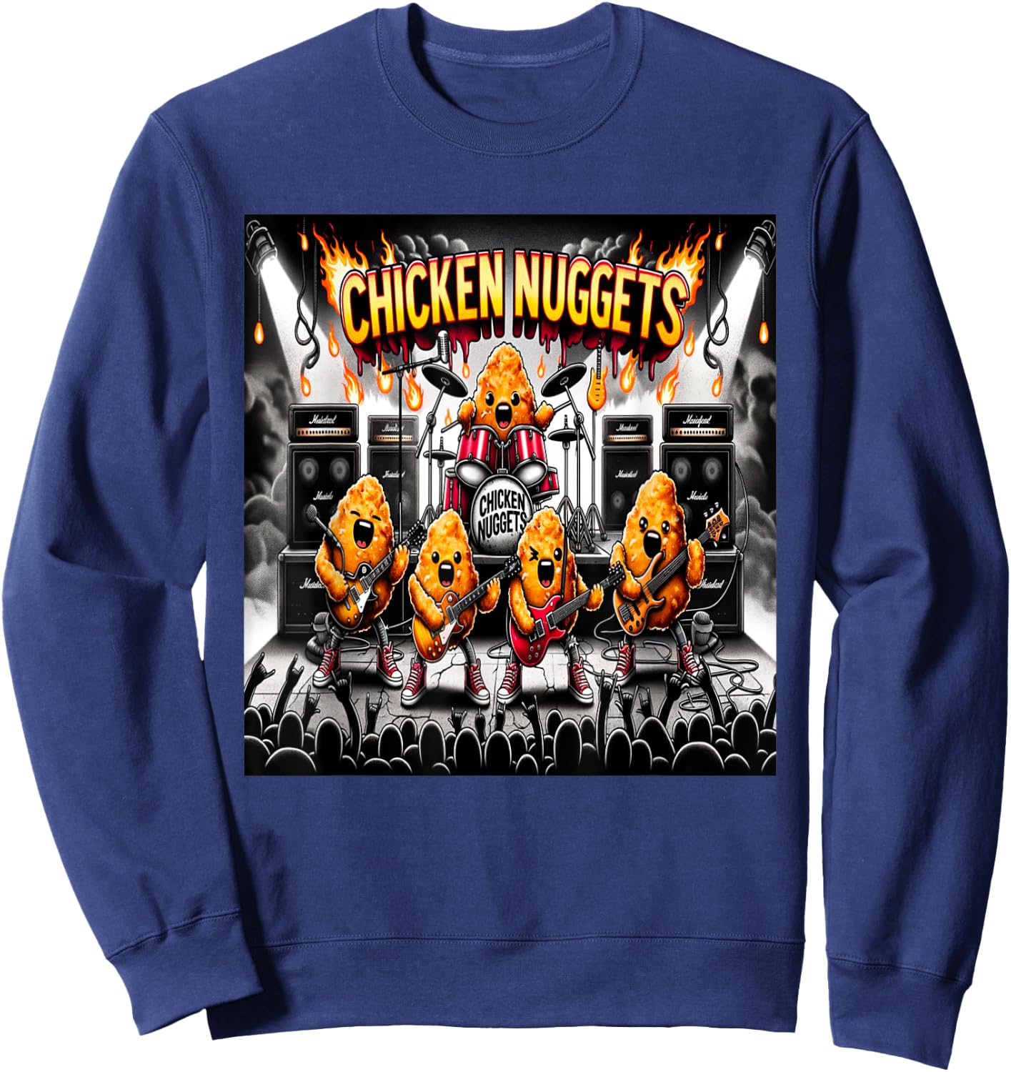 Chicken Nuggets Heavy Metal World Tour Sweatshirt - Sweatshirt | Navy