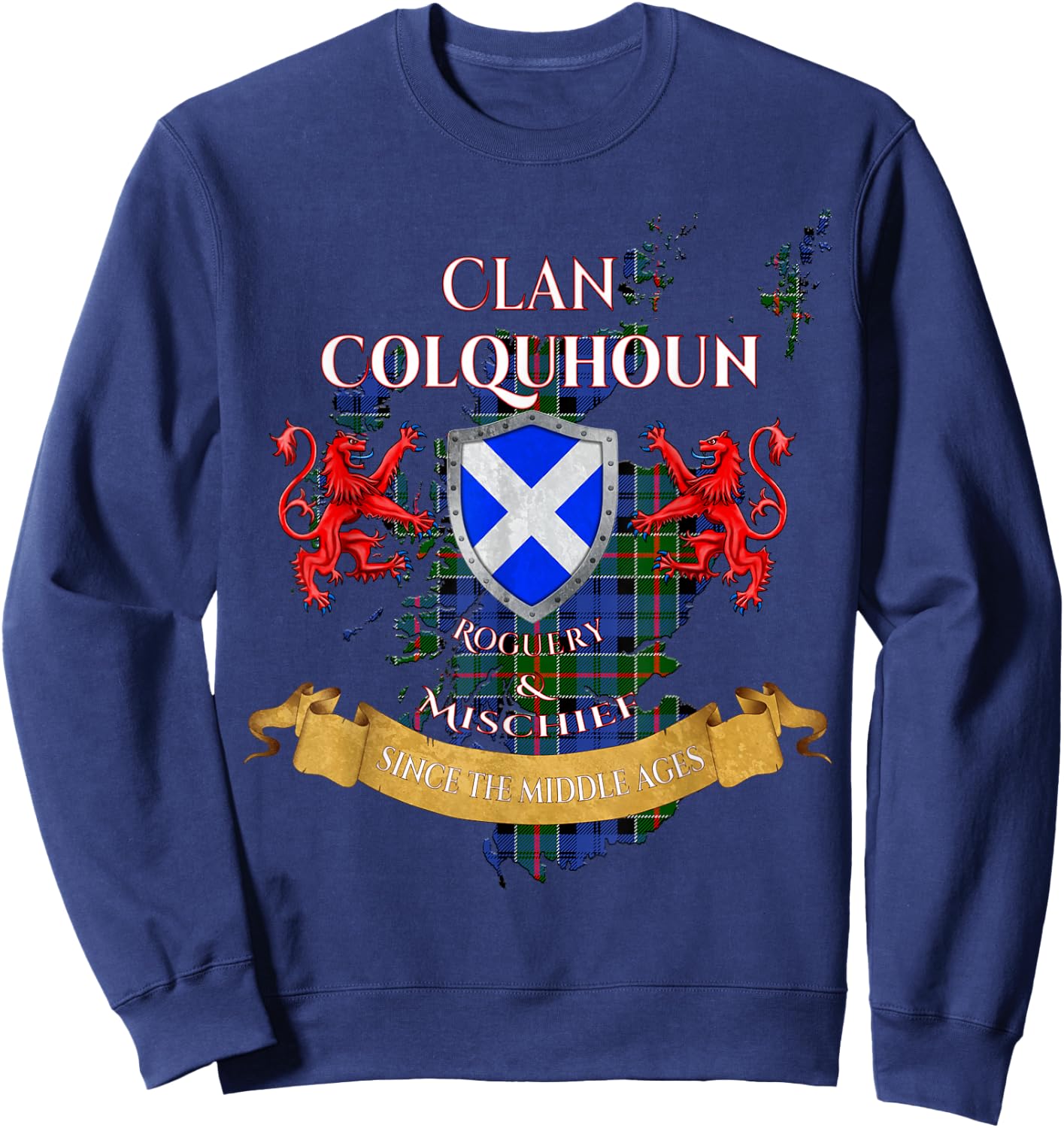 Colquhoun Scottish Family Clan Middle Ages Mischief Sweatshirt - Sweatshirt | Navy