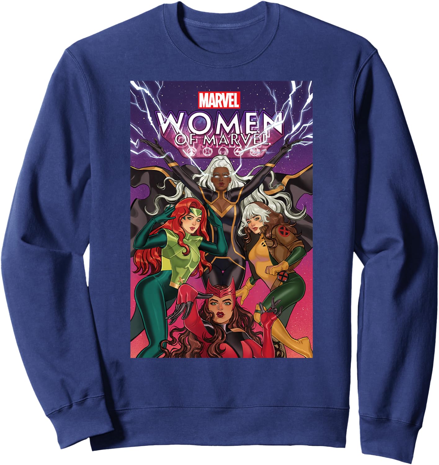 Marvel Women of Marvel Storm Rogue Jean Grey Scarlet Witch Sweatshirt - Sweatshirt | Navy
