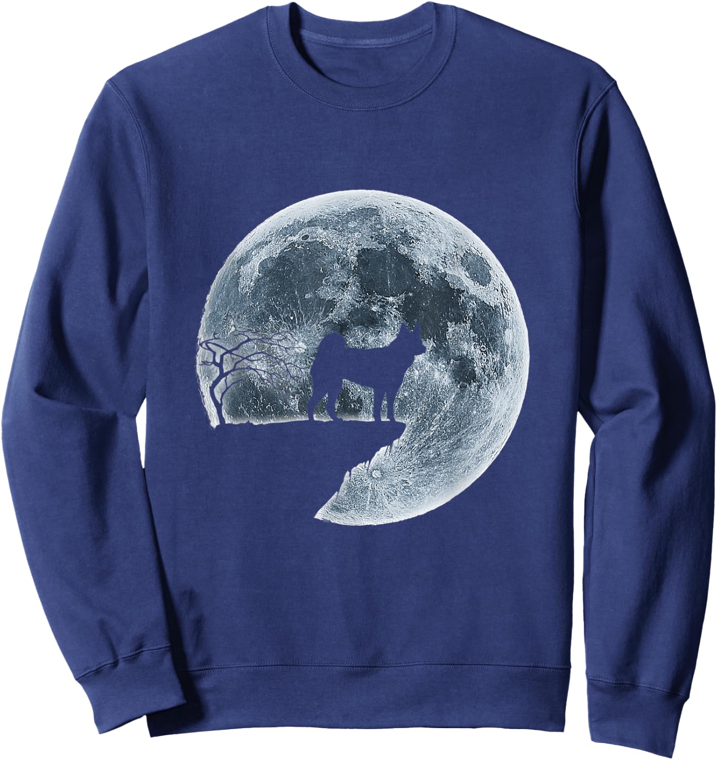 Kai Ken Halloween Costume Moon Silhouette Sweatshirt - Sweatshirt | Navy