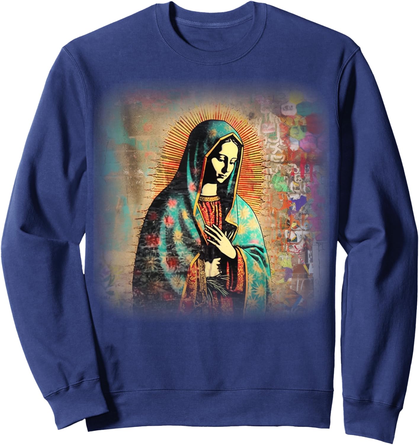 Our Lady Of Guadalupe Marian Catholic Sweatshirt - Sweatshirt | Navy