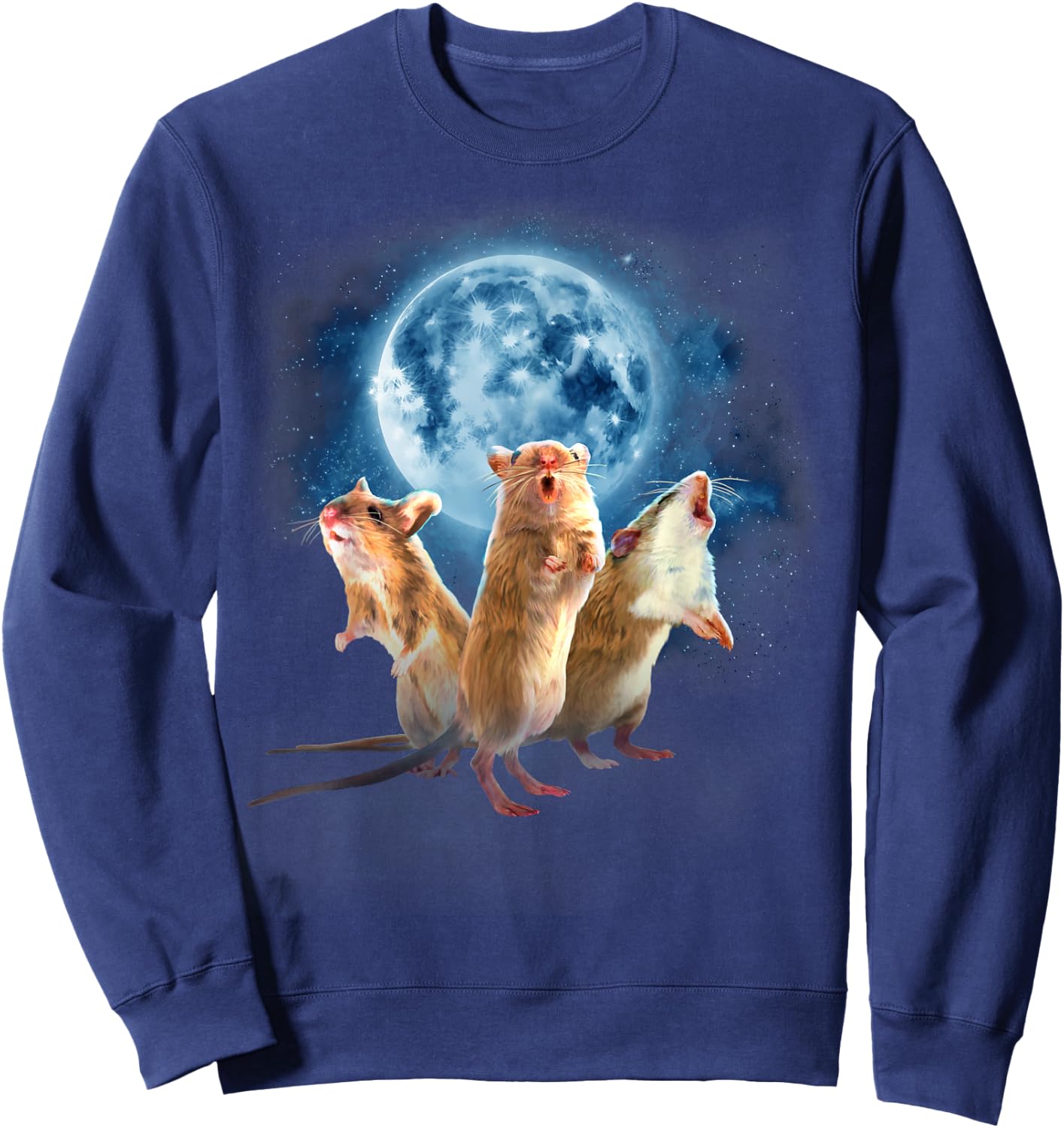 Funny Mouse Shirt - Mouse Shirt - Mice Howling at the Moon Sweatshirt - Sweatshirt | Navy